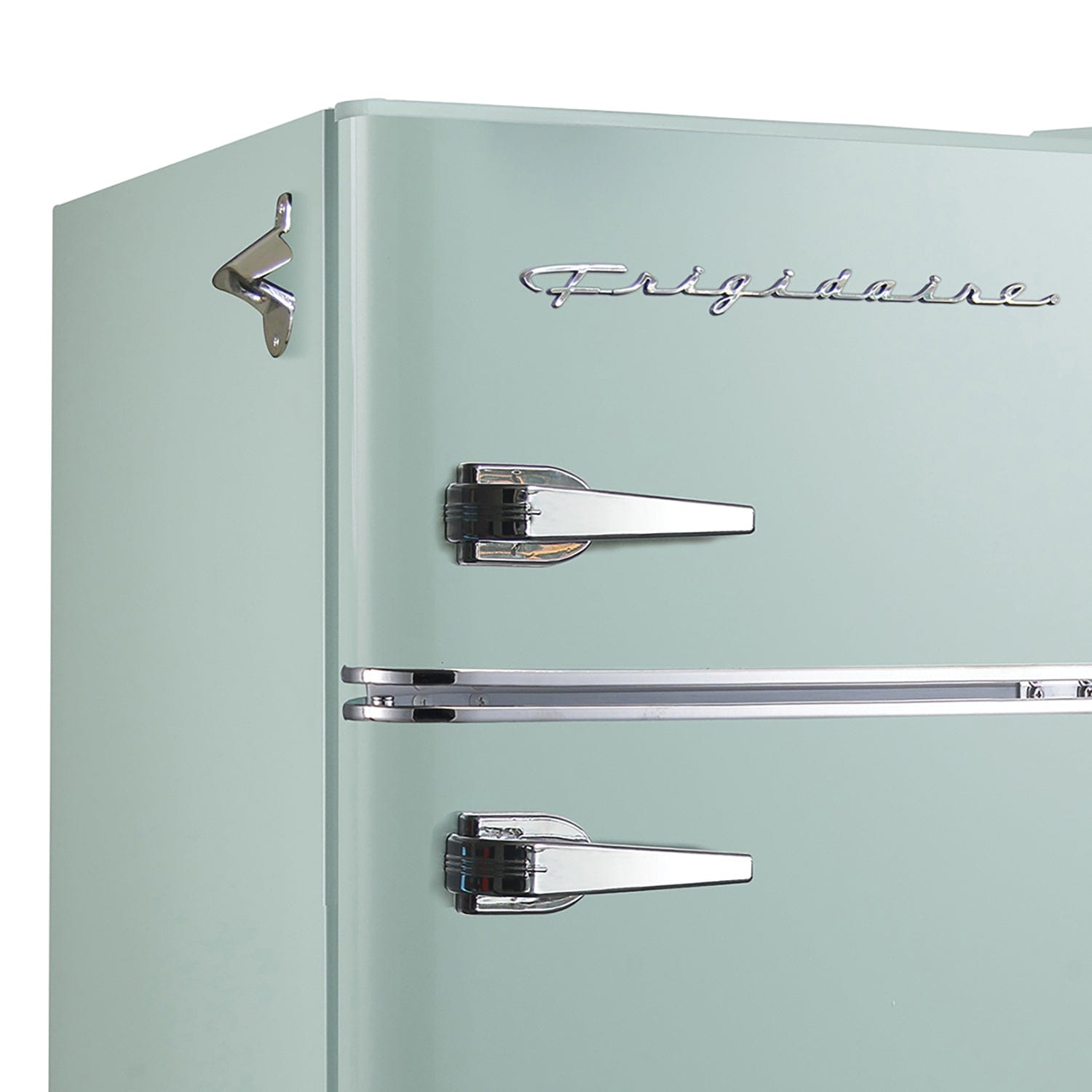 Frigidaire 3.2-Cu Ft. 2-Door Retro Compact Bar Fridge with Freezer and Side Bottle Opener, EFR840, Mint