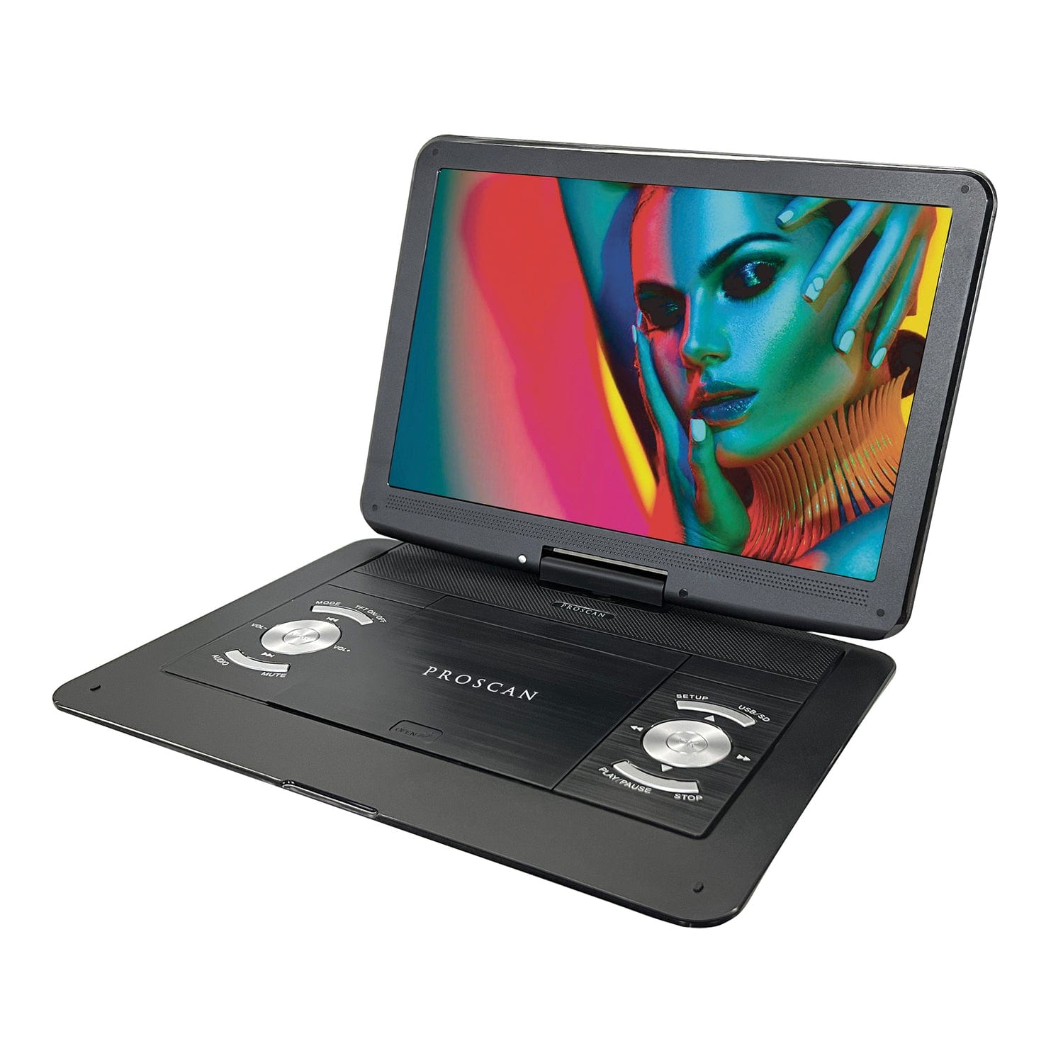 Proscan Elite 13.3-In. Portable DVD Player with Swivel Screen, Headphones, and Remote, PDVD1332, Black