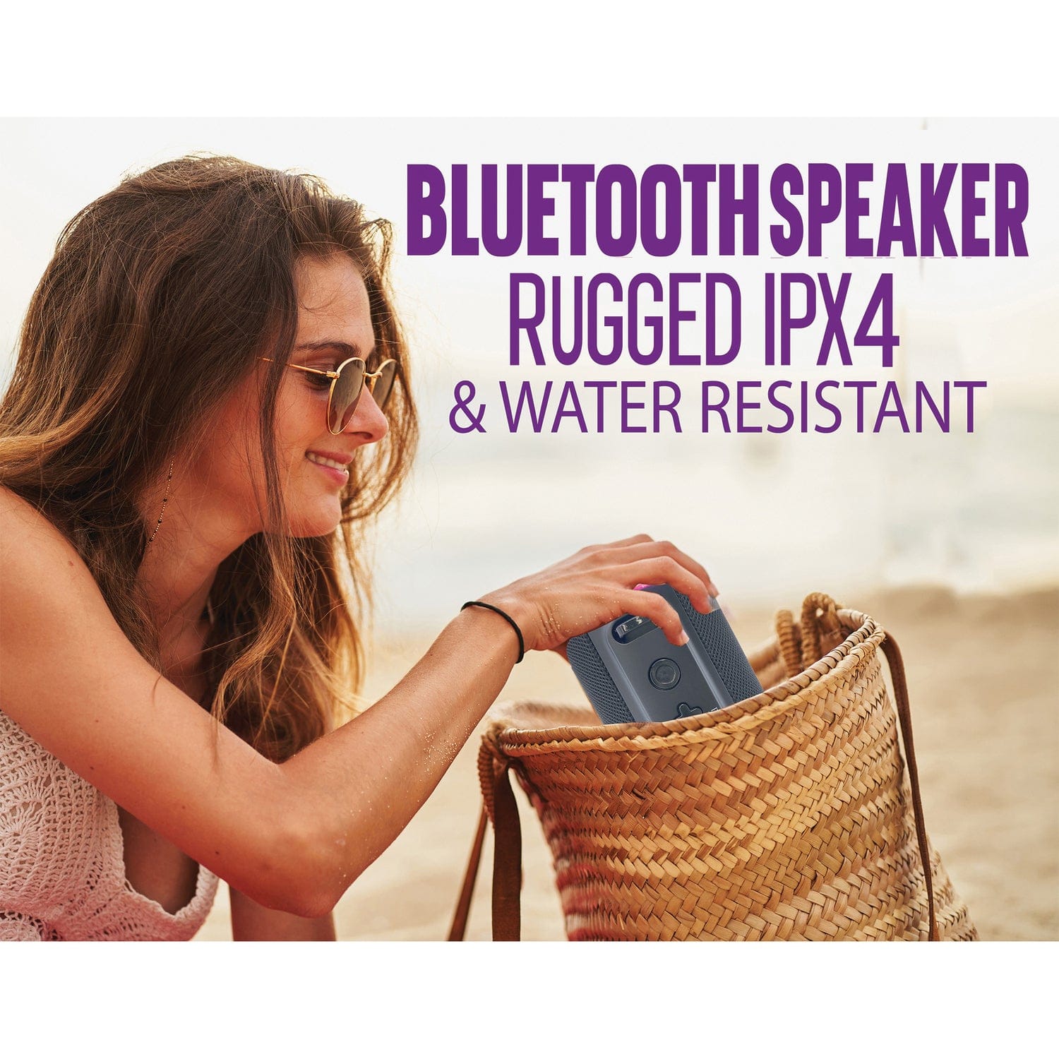 Proscan Elite Portable Light-up Waterproof Bluetooth Speaker with 360° Sound and FM Radio, Black, PESP1708
