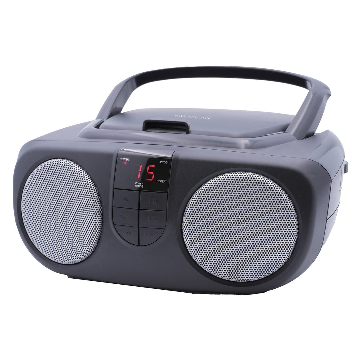 Proscan Portable CD/AM/FM Radio Boom Box, PRCD243M, Black