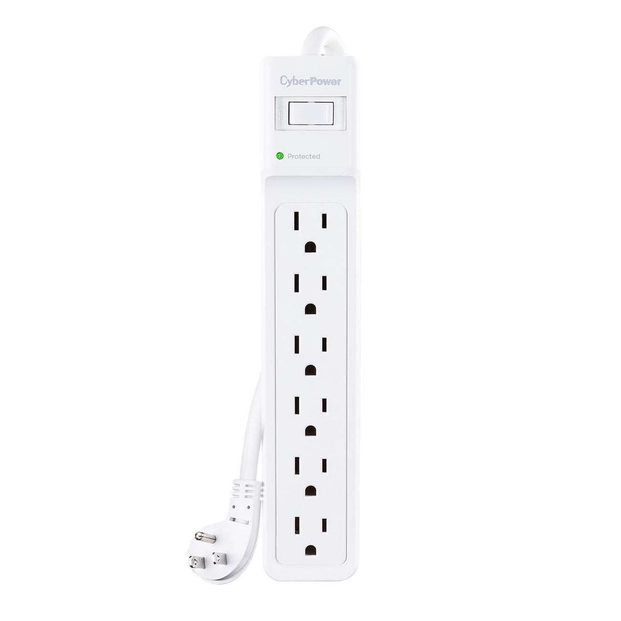 CyberPower 6-AC Outlet 600-Joules Essential Series Surge Protector Power Strip, 4-Ft. Cord with Angled Plug, B604