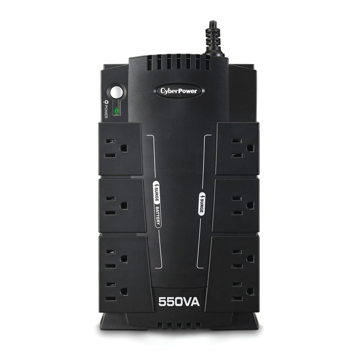 CyberPower 8-AC Outlet and Data Line 550-VA/330-Watt PC/Network/Entertainment Compact UPS Battery Backup with 890-Joules Surge Protection, 5-Ft. Cord
