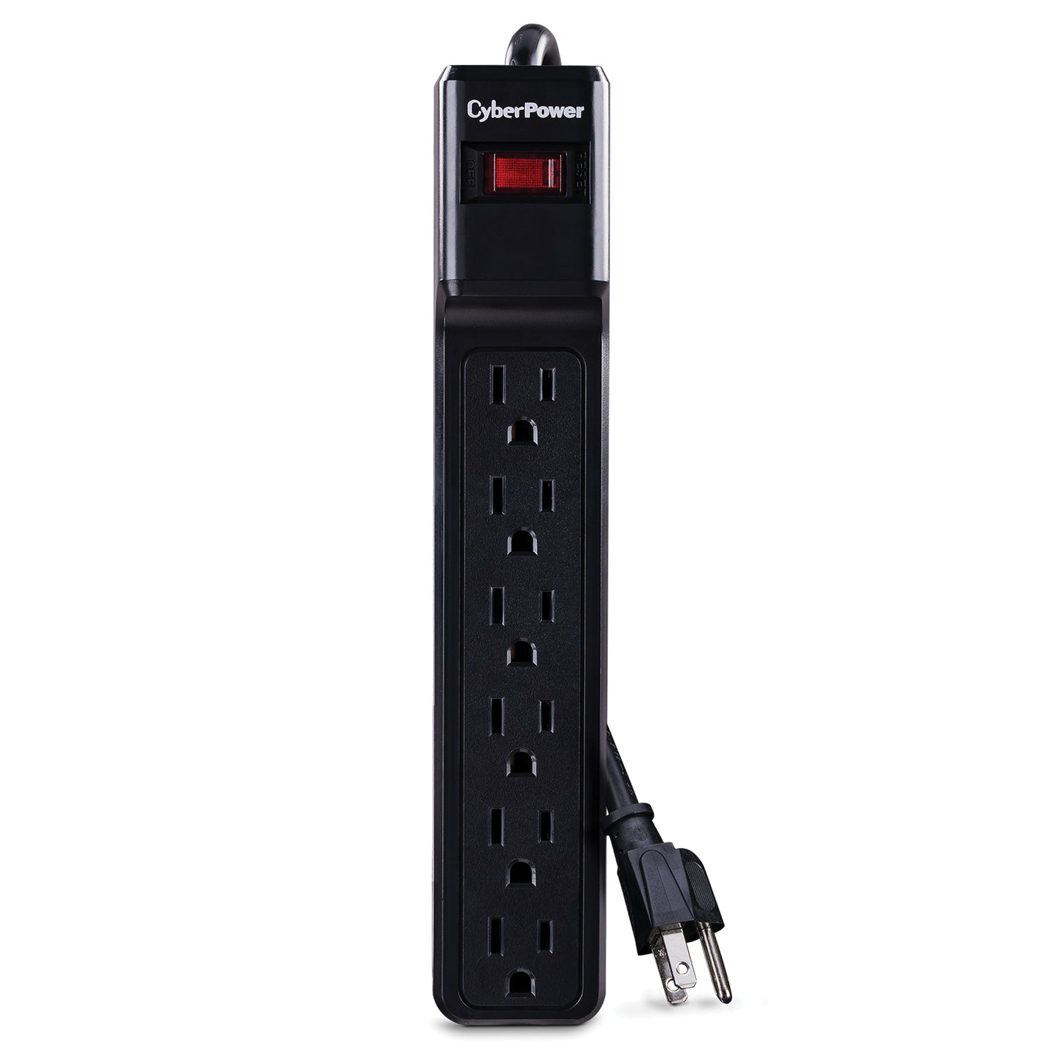 CyberPower 6-AC Outlet 900-Joules Essential Series Surge Protector Power Strip, 4-Ft. Cord with Straight Plug, CSB604