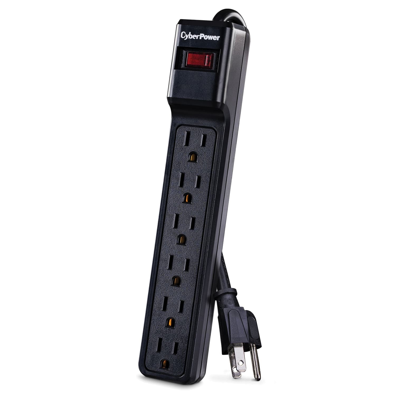 CyberPower 6-AC Outlet 900-Joules Essential Series Surge Protector Power Strip, 4-Ft. Cord with Straight Plug, CSB604