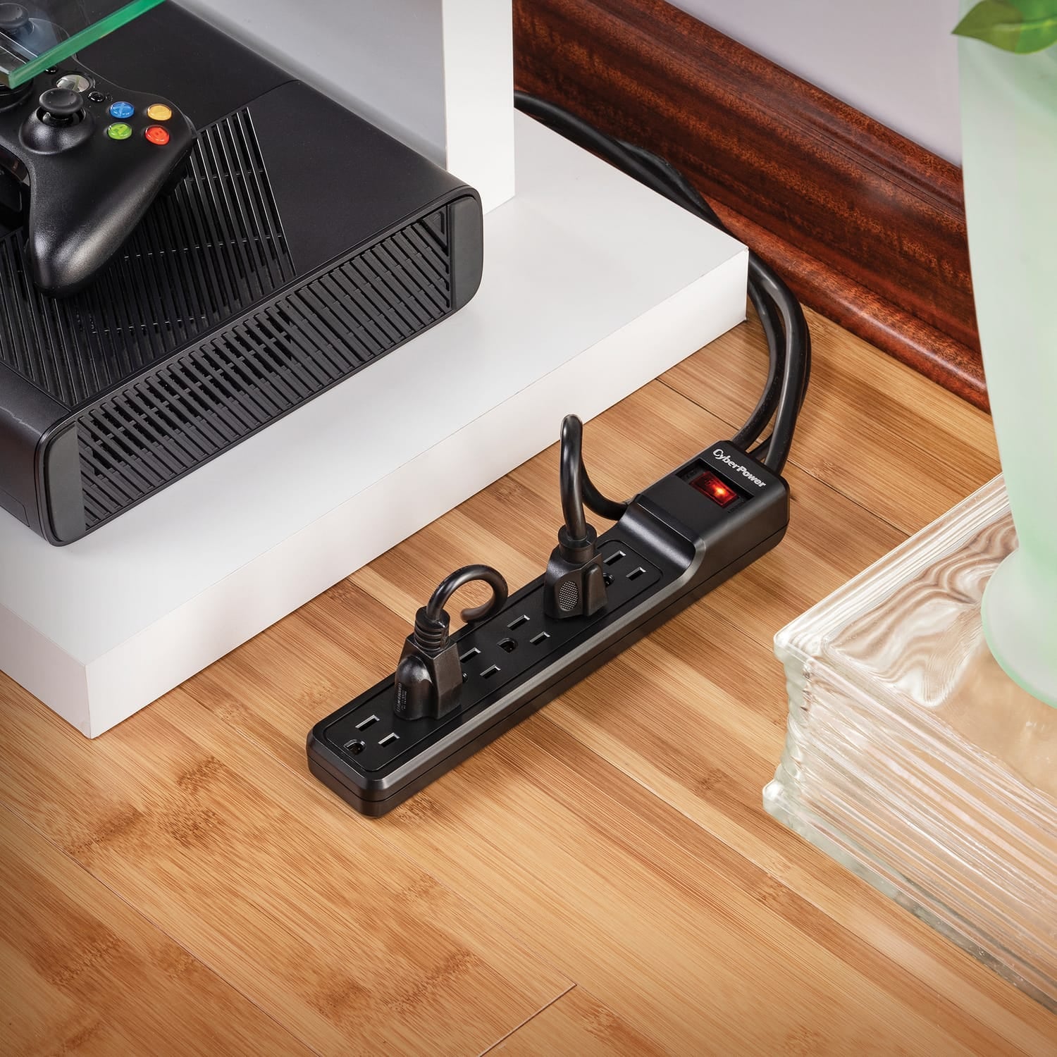 CyberPower 6-AC Outlet 900-Joules Essential Series Surge Protector Power Strip, 4-Ft. Cord with Straight Plug, CSB604