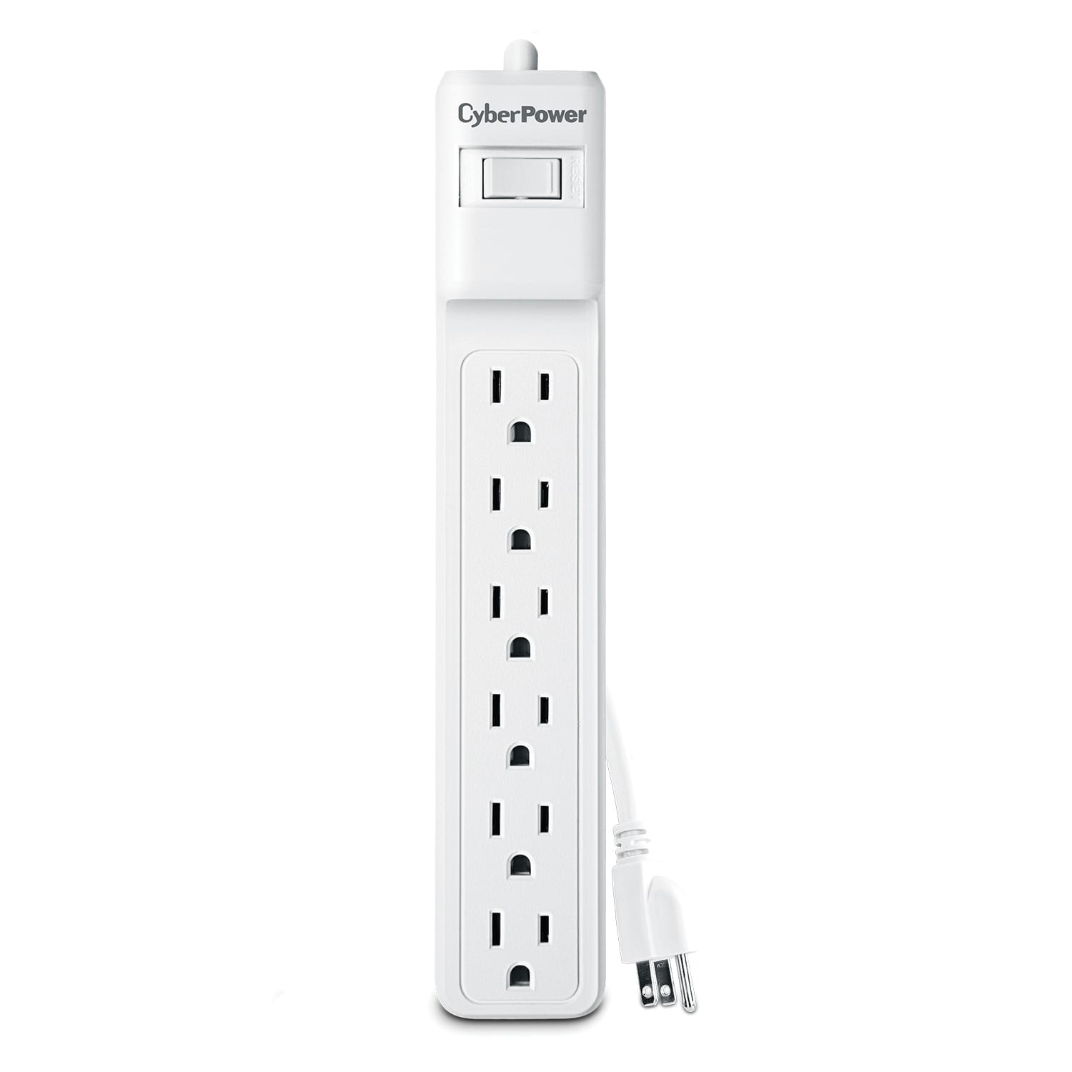 CyberPower 6-AC Outlet 500-Joules Essential Series Surge Protector Power Strip, 2-Ft. Cord with Straight Plug, MP1073SS, 2 Pack
