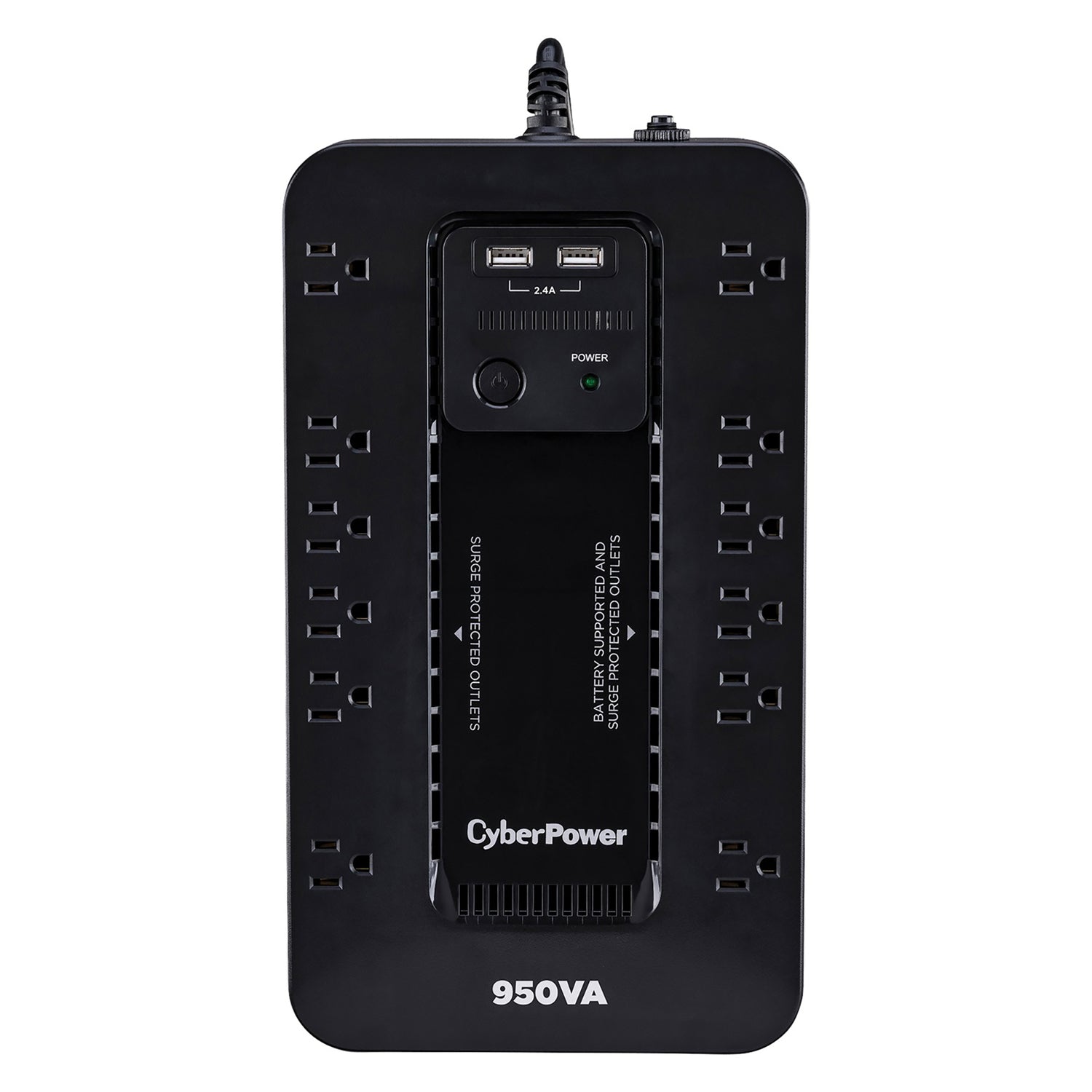CyberPower 12-AC Outlet and USB Charging 950-VA/510-Watt PC/Network/Entertainment UPS Battery Backup with 890-Joules Surge Protection, 5-Ft. Cord