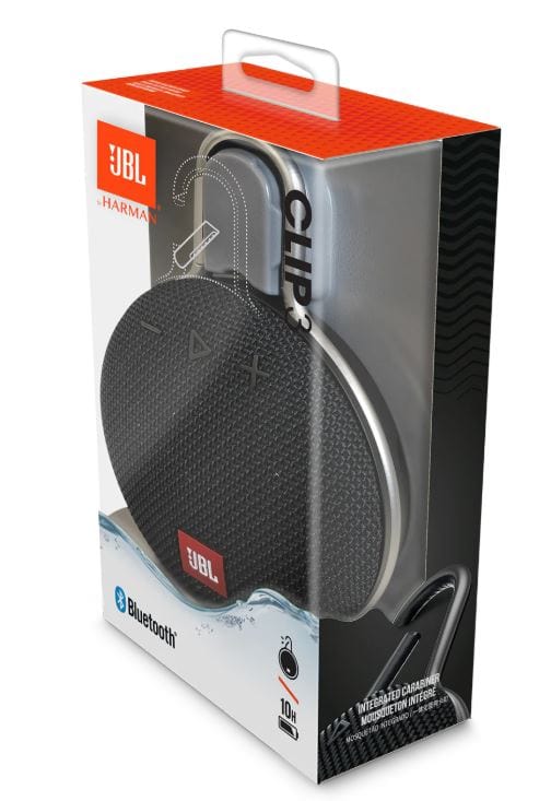 JBL Clip 3 Portable Waterproof Wireless Bluetooth Speaker, Black - Certified Refurbished
