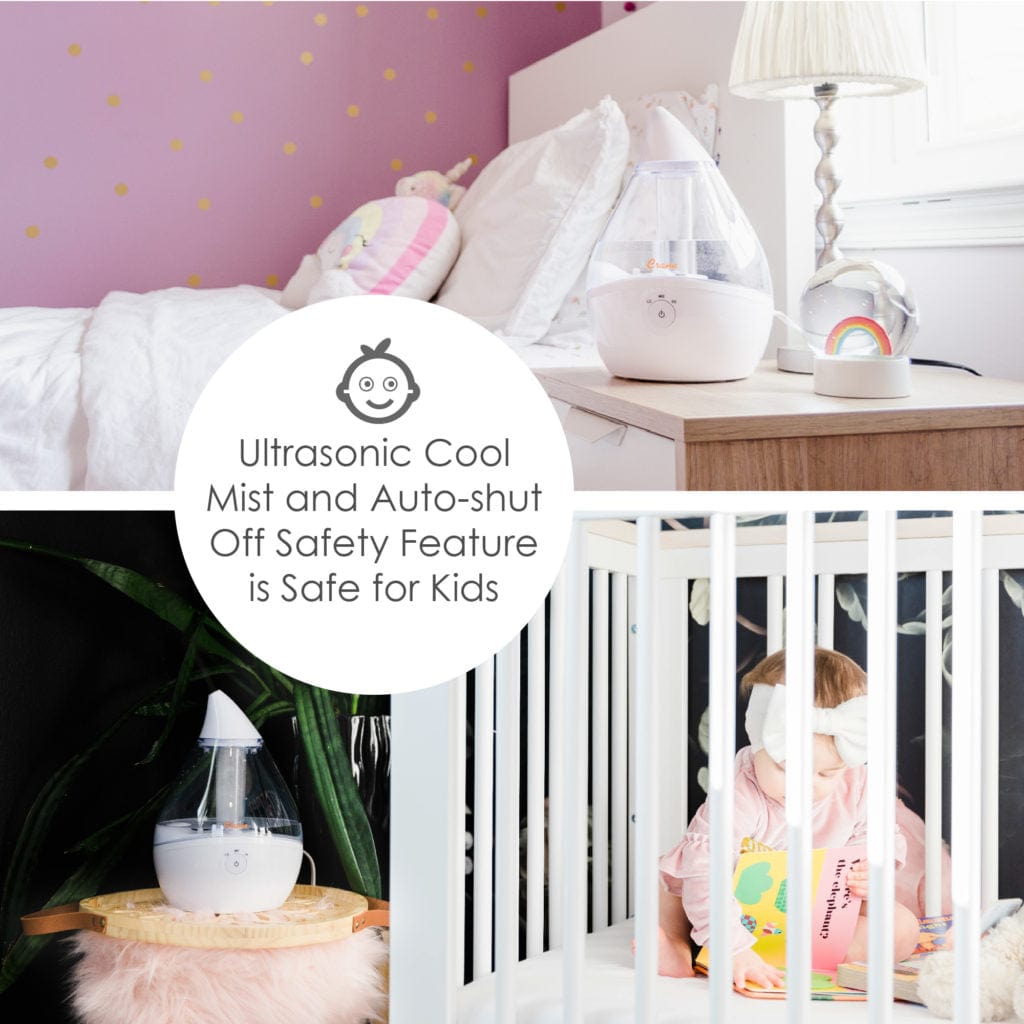 Crane Droplet Ultrasonic Cool Mist 0.5 Gallon Humidifier, Clear - Certified Refurbished