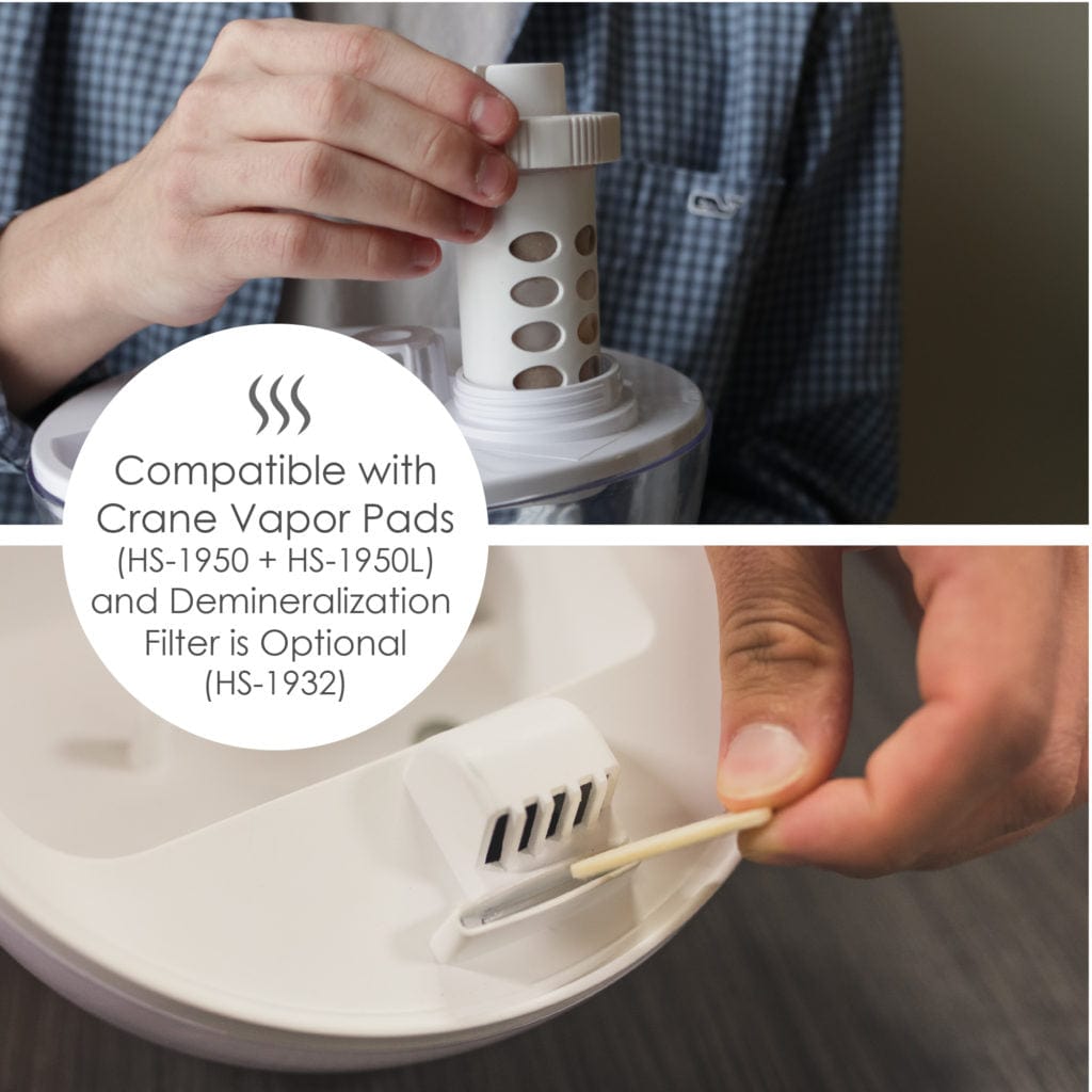 Crane Droplet Ultrasonic Cool Mist 0.5 Gallon Humidifier, Clear - Certified Refurbished