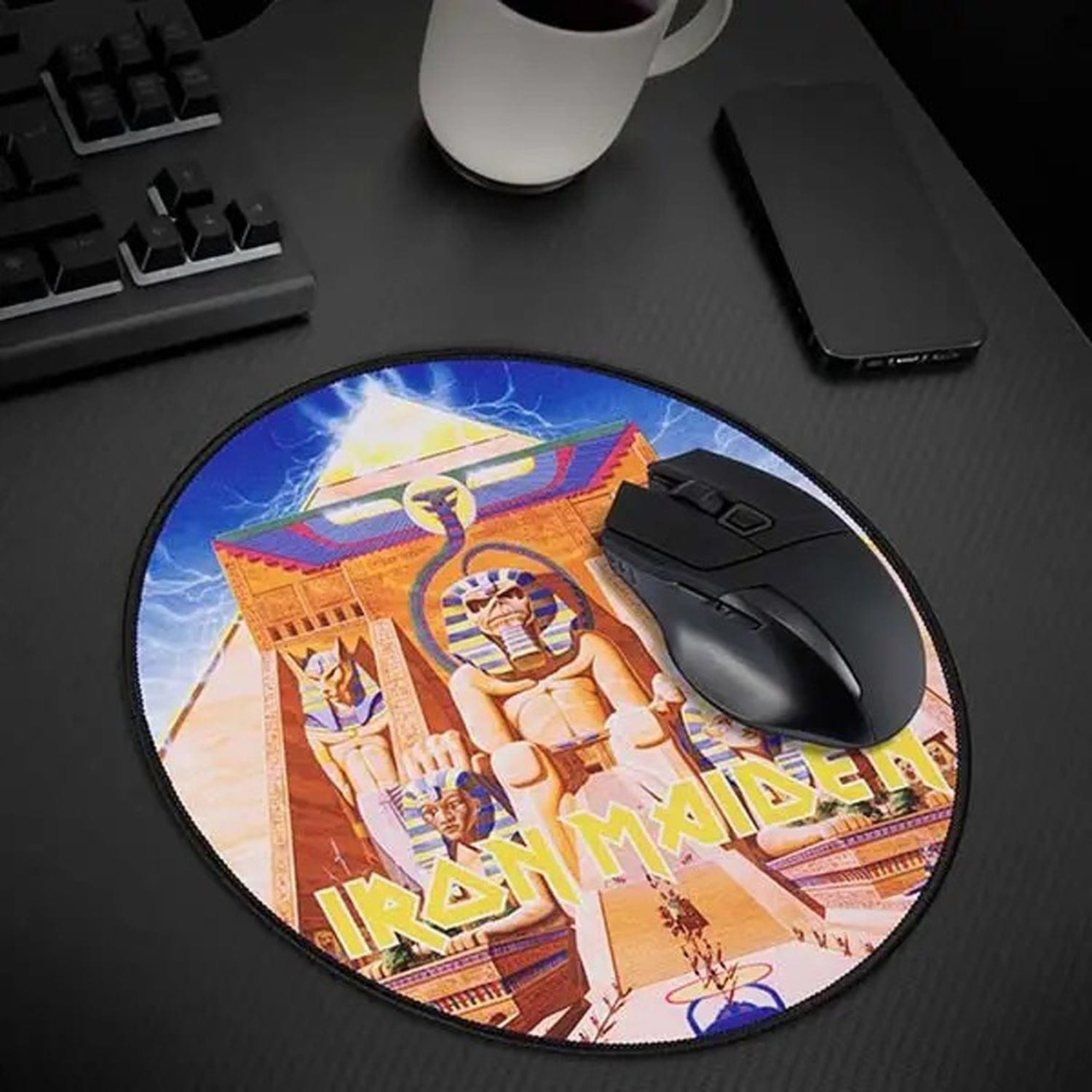 Subsonic 11.8-In. Round Gaming Mouse Pad, IRON MAIDEN - Powerslave