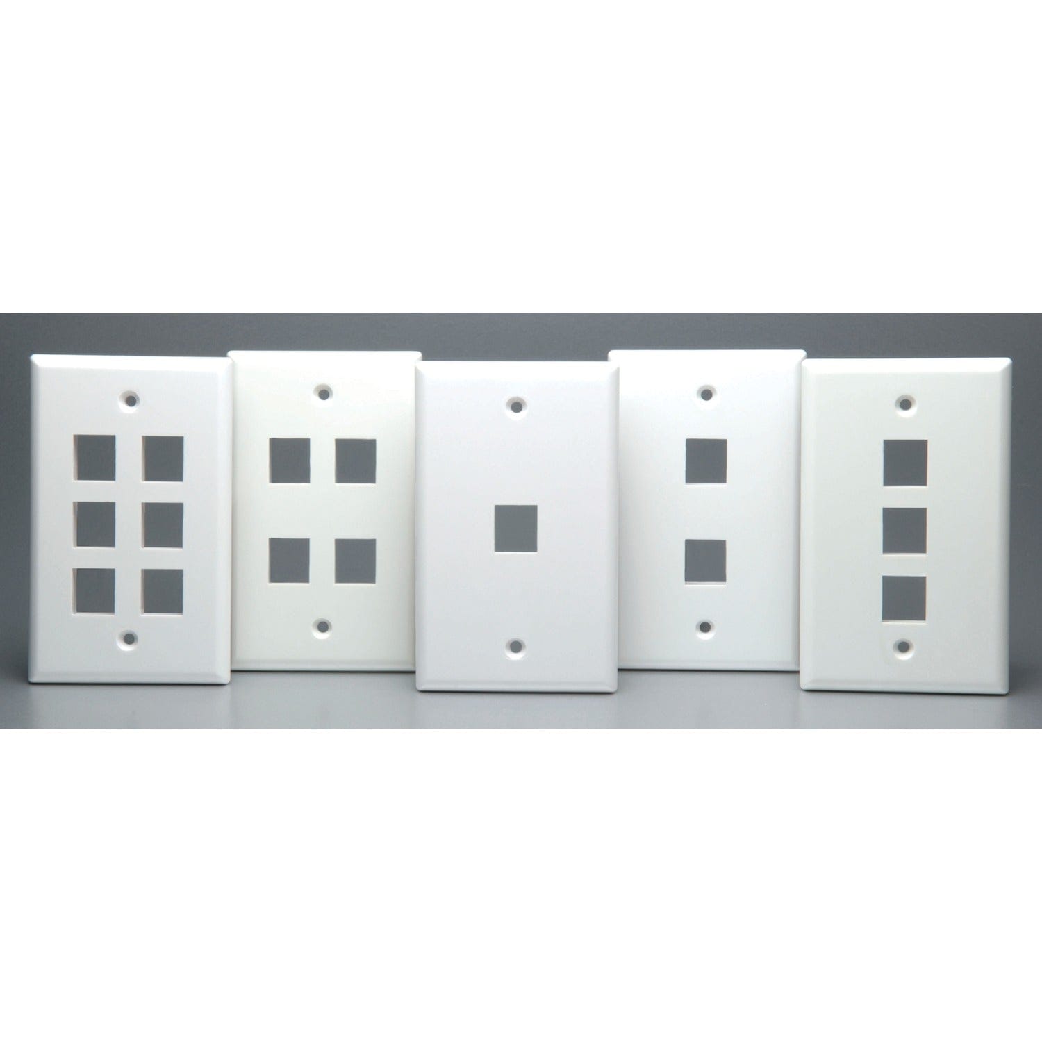 DataComm Electronics Standard-Size Keystone Wall Plate, Ultra White, 2 Port