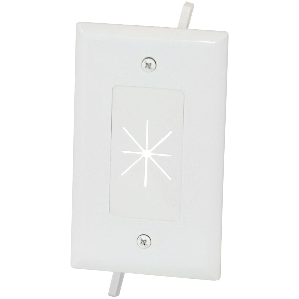 DataComm Electronics 1-Gang Cable Plate with Flexible Opening, White