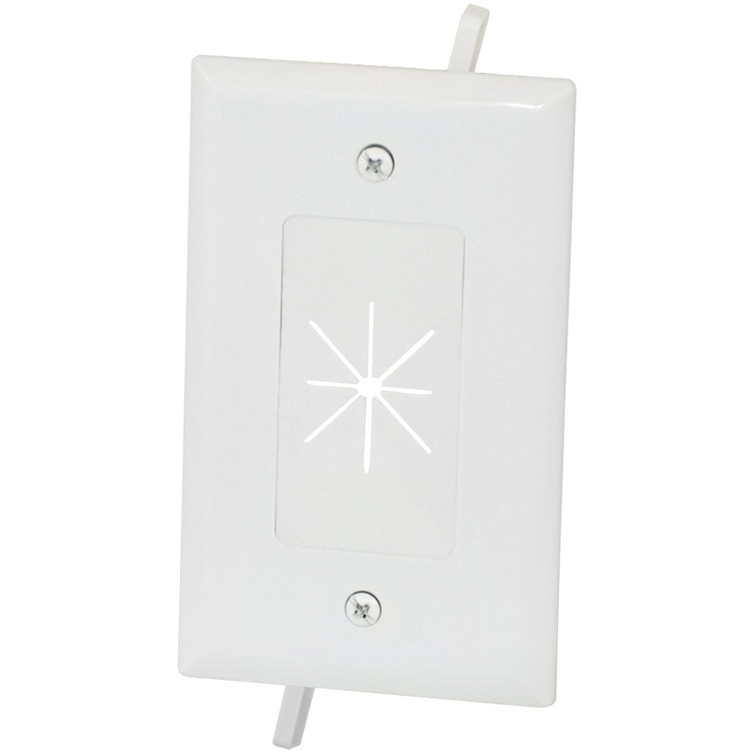 DataComm Electronics 1-Gang Cable Plate with Flexible Opening, White