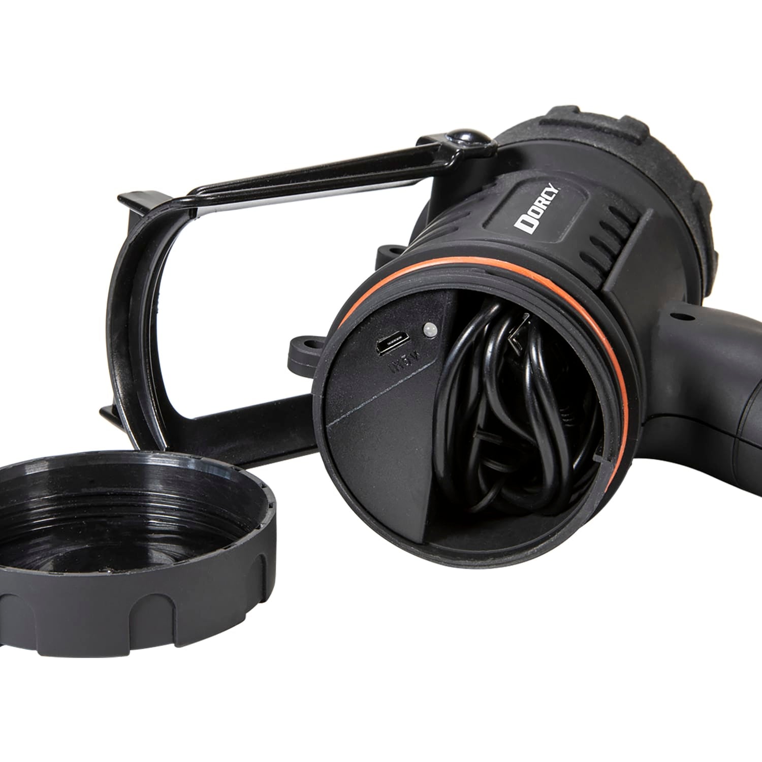 Dorcy Pro Rechargeable Spotlight, 500 Lumens, LED, IP65 Water-Resistant, Fold-out Stand, up to 1260-Ft. Beam Distance, up to 6.75 Hours Run Time