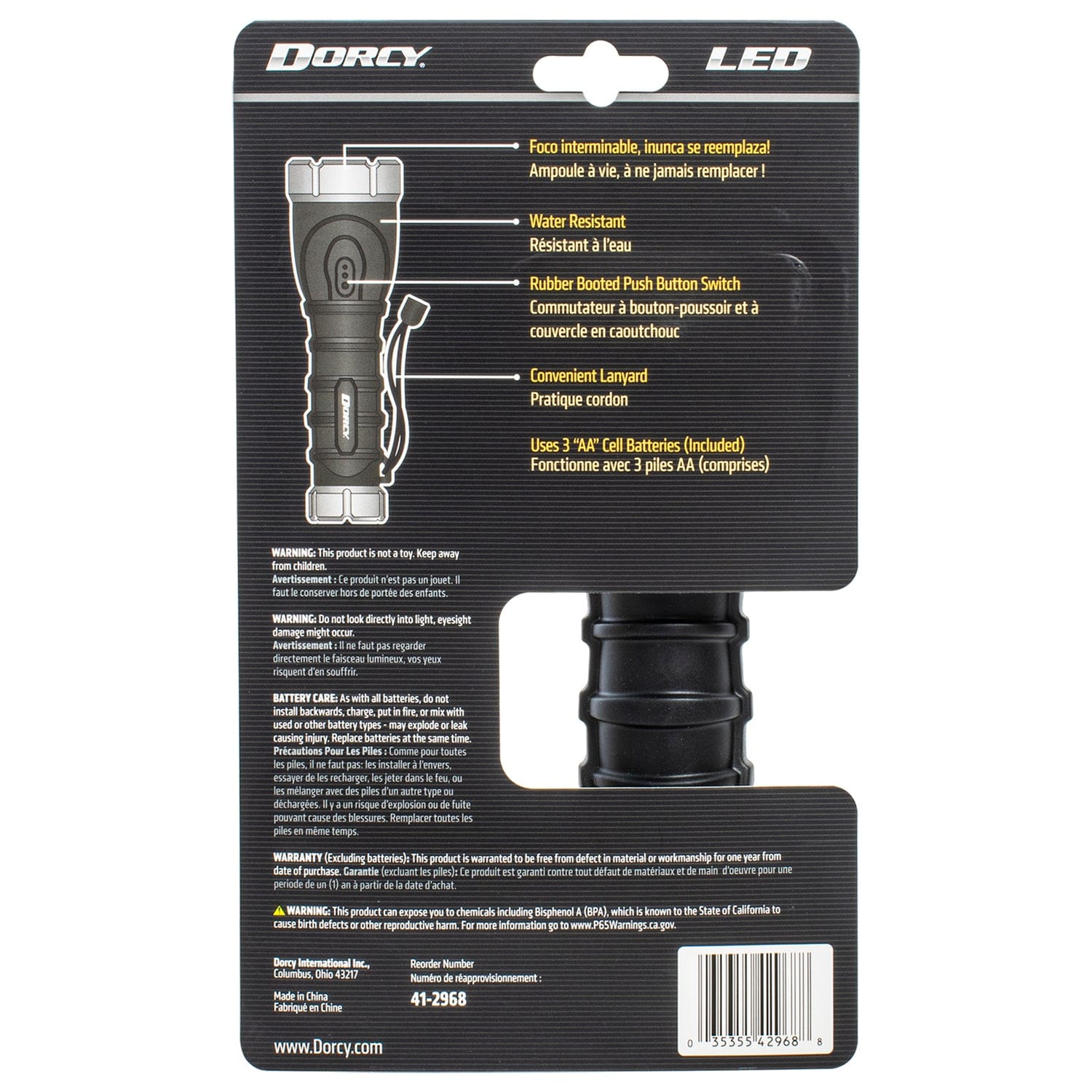Dorcy 250-Lumen TPE-Rubber LED Flashlight