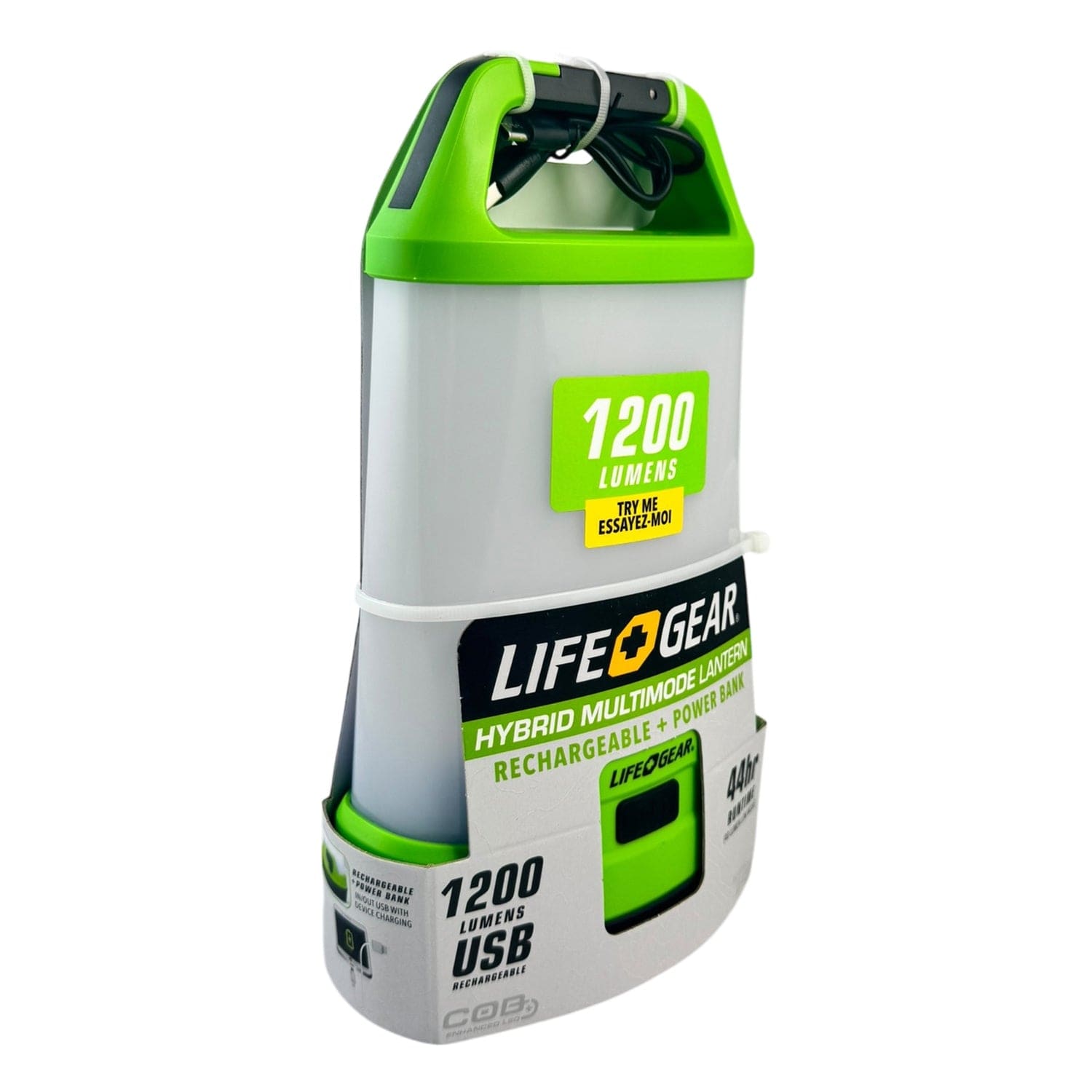 Life+Gear 1,200-Lumen Hybrid Battery/USB-Rechargeable Multi-Mode LED Lantern and Power Bank, 41-3976