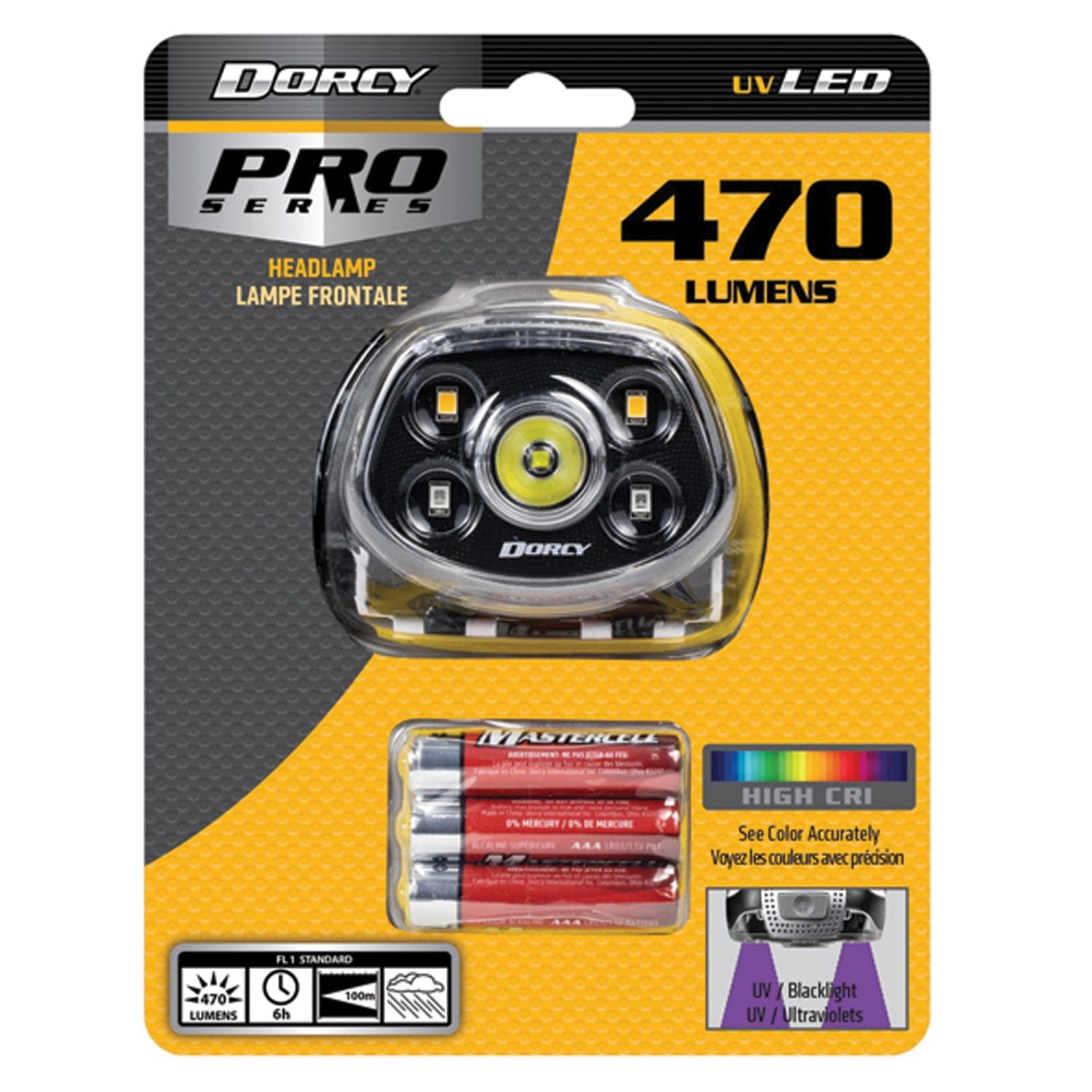 Dorcy Pro Series 470-Lumen LED High CRI and UV Tilting Headlamp