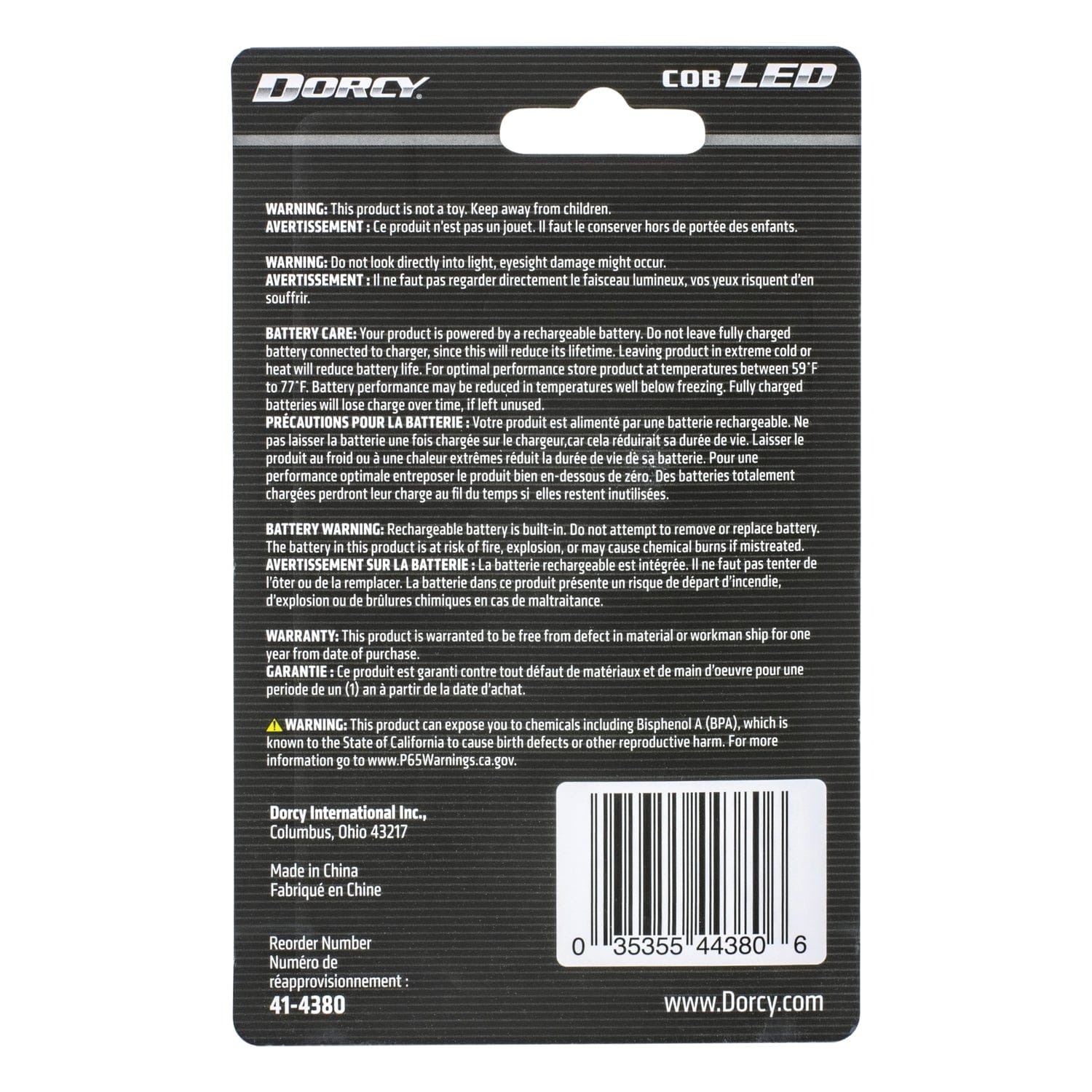 Dorcy 100-Lumen Ultra HD Aluminum LED Rechargeable Flashlight with Area Light