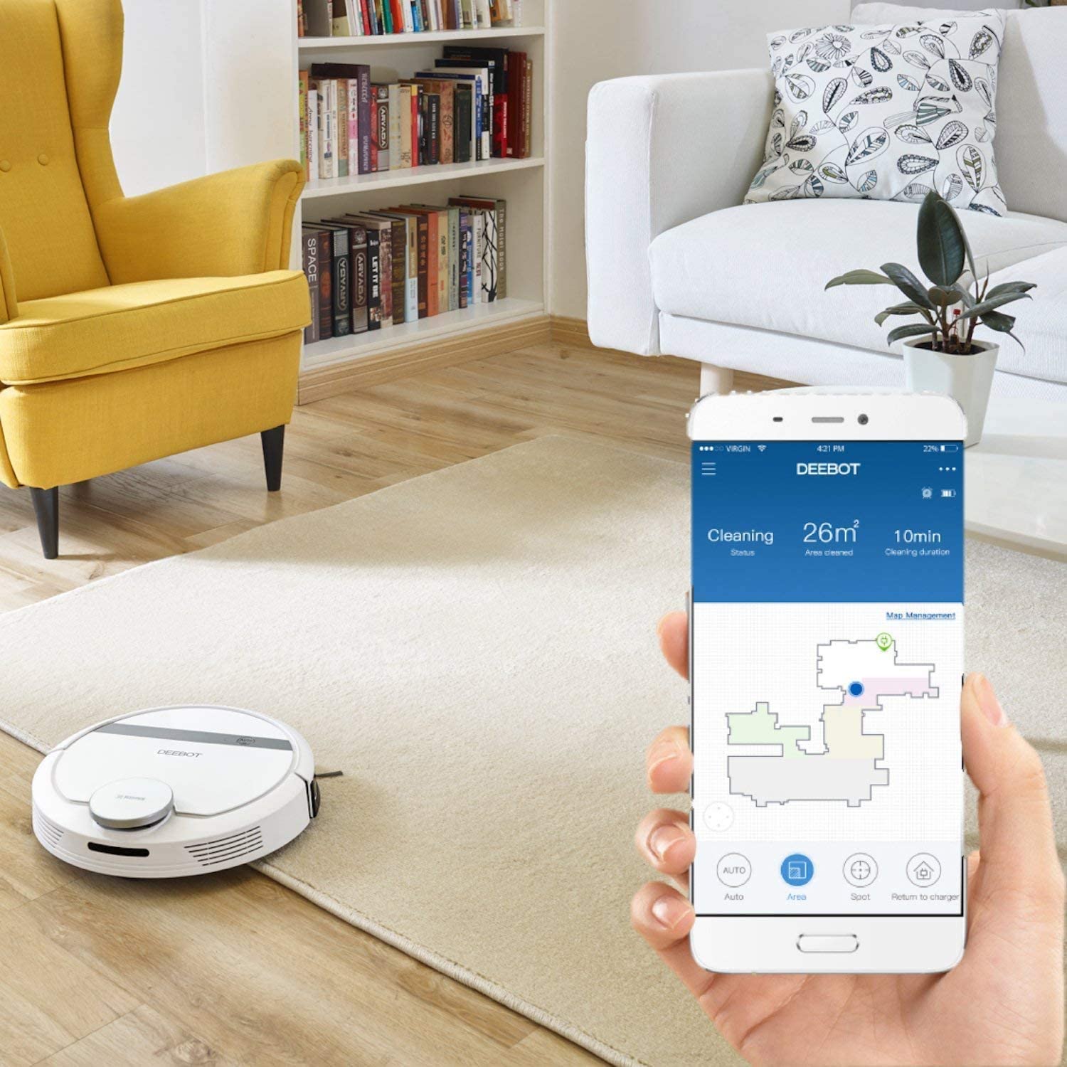 Ecovacs Deebot 907 Carpet & Floors WiFi Smart Robotic Vacuum - Certified Refurbished