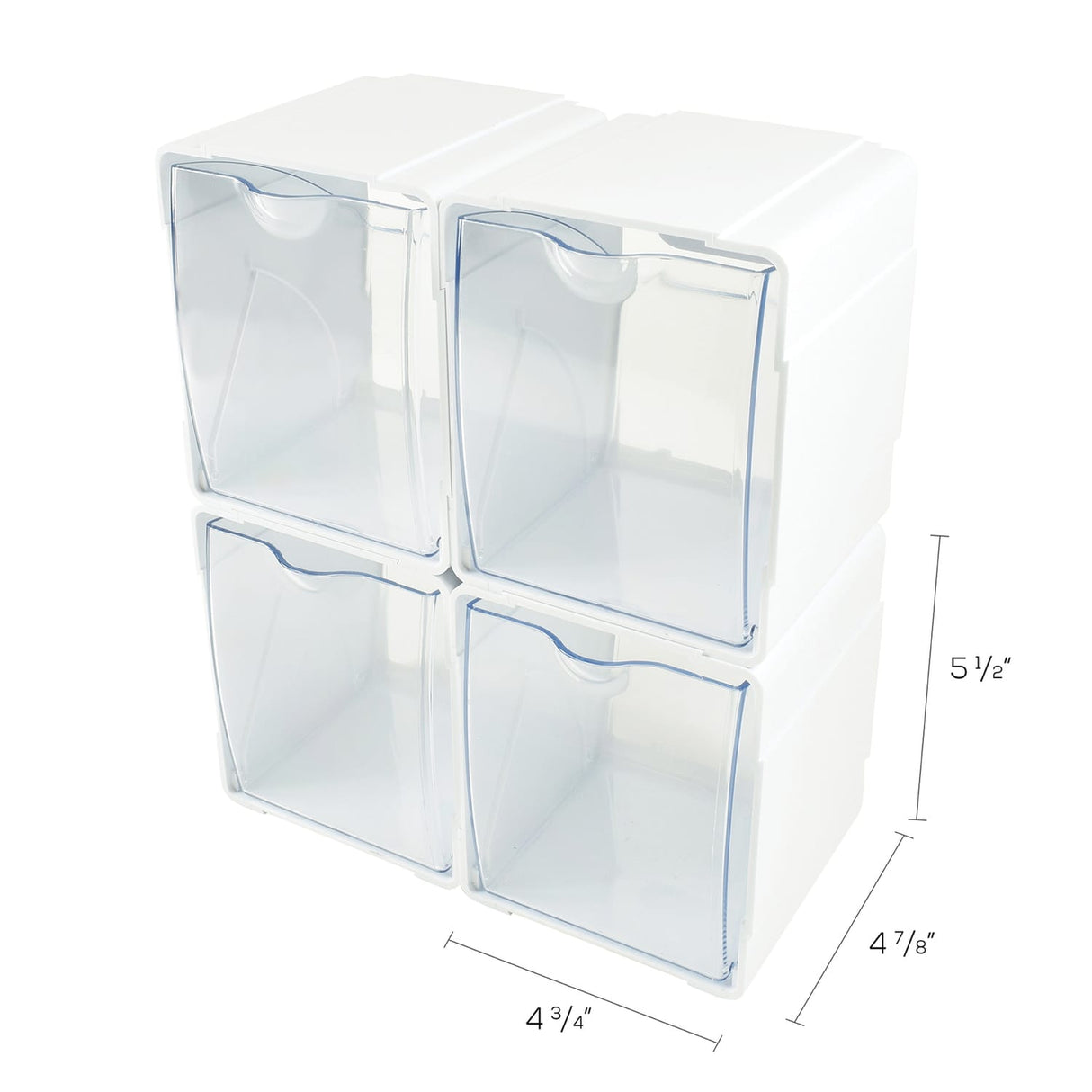 Deflecto Tilt Bin Interlocking Storage Organizer, 4 pk