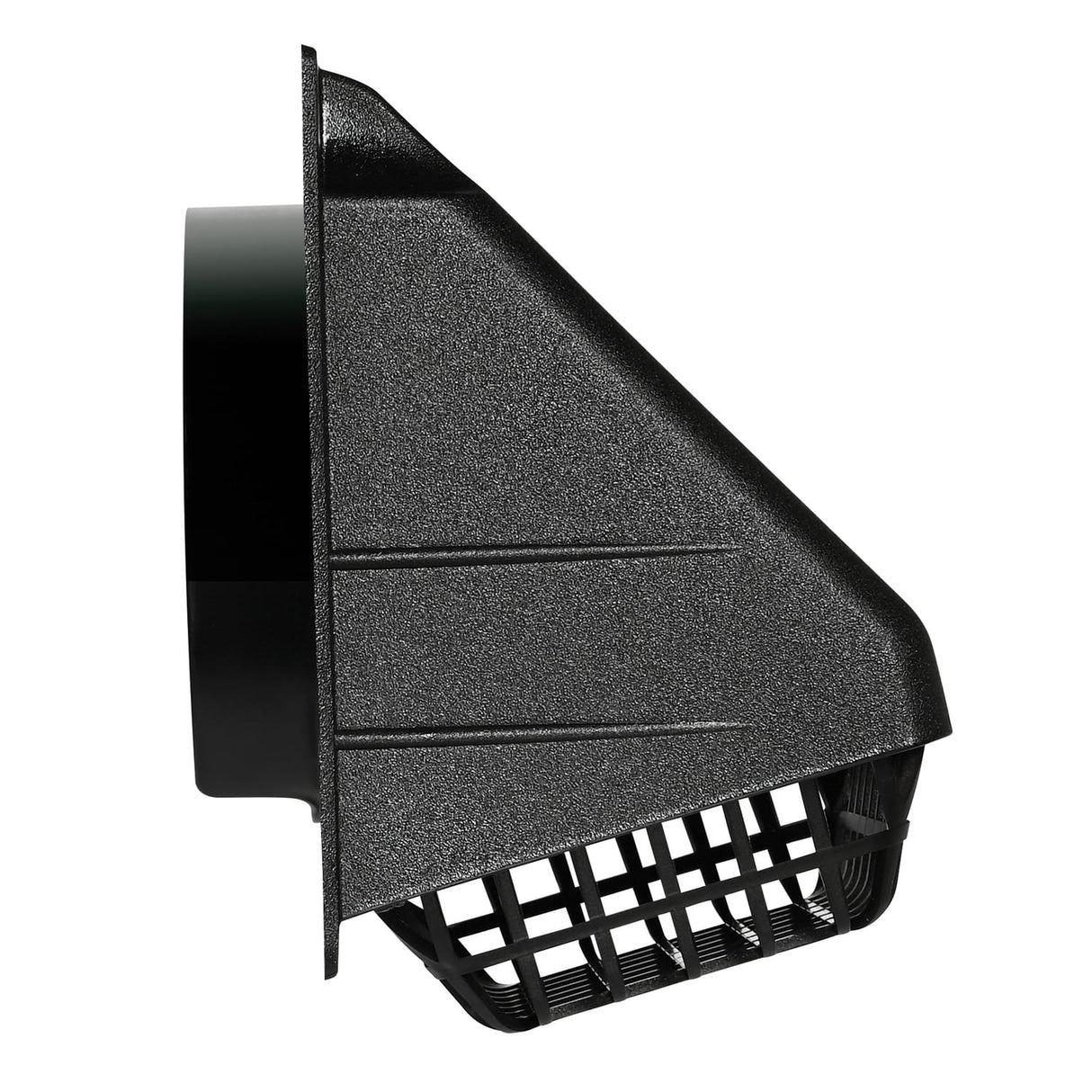 Deflecto 4-In. Plastic Wide-Mouth Dryer Vent Hood with Damper and Detachable Bird Guard, Black