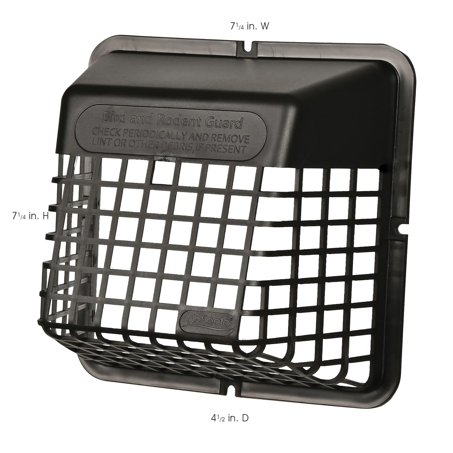 Deflecto Universal Bird Guard for 4-In. Clothes Dryer Vent or 3-In. Bathroom Exhaust Vent, Black