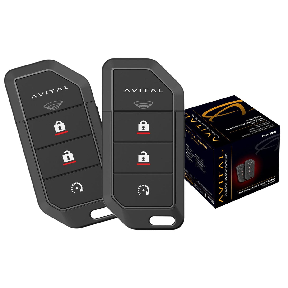Avital 5108L 1-Way Remote Start Security System with 2 Remotes
