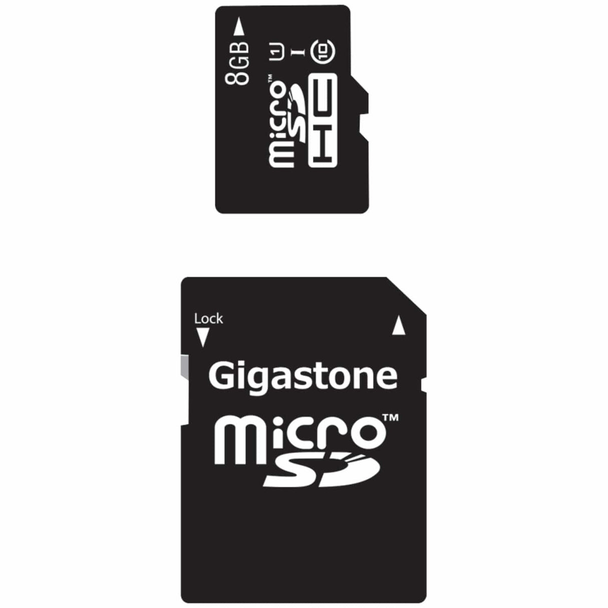 Gigastone 8-GB Class 10 UHS-1 microSDHC Card and SD Adapter