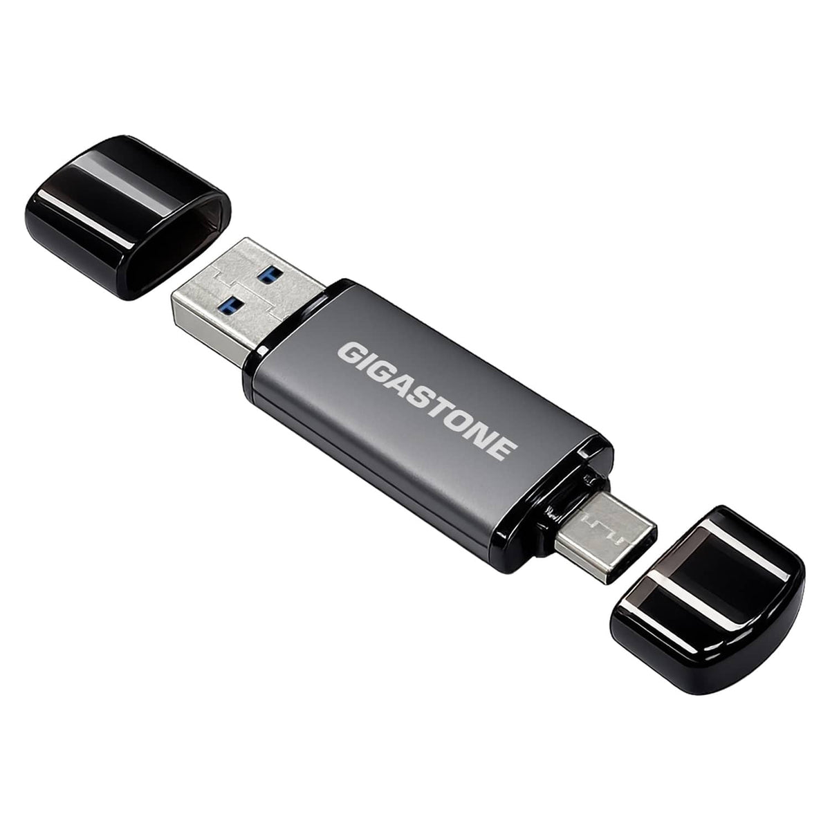 Gigastone Dual USB-C and USB-A Flash Drive, USB 3.2 Gen 1, Plug and Play for PC, Mac, or Phone, 128 GB