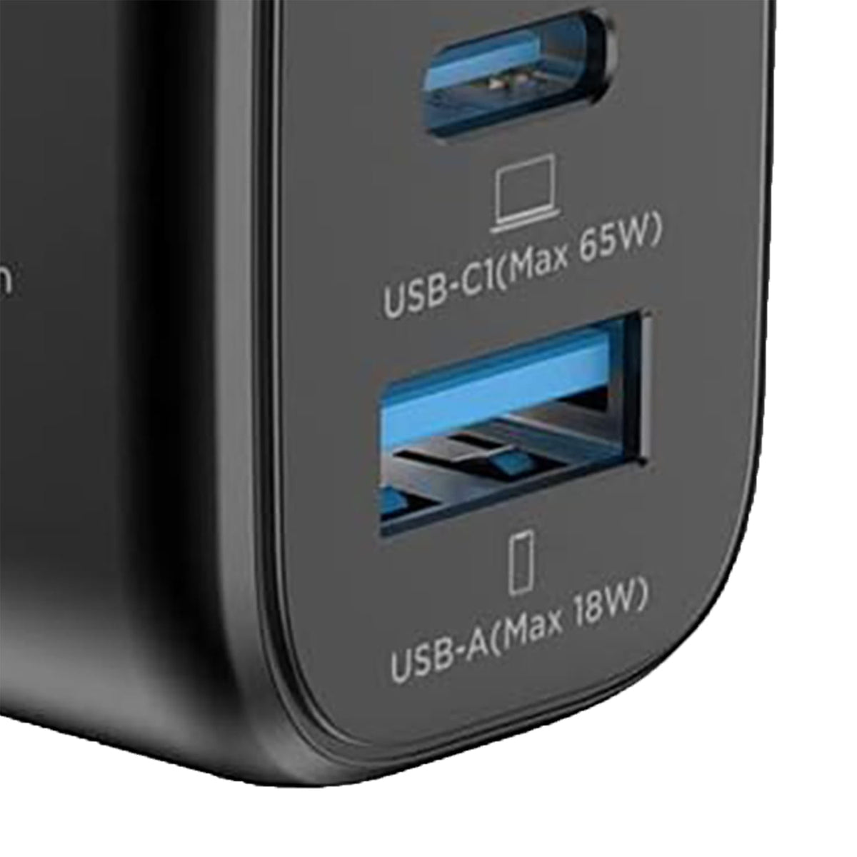 Gigastone 65-Watt 3-Port USB-C and USB-A GaN Wall Charger with Intelligent Power Allocation