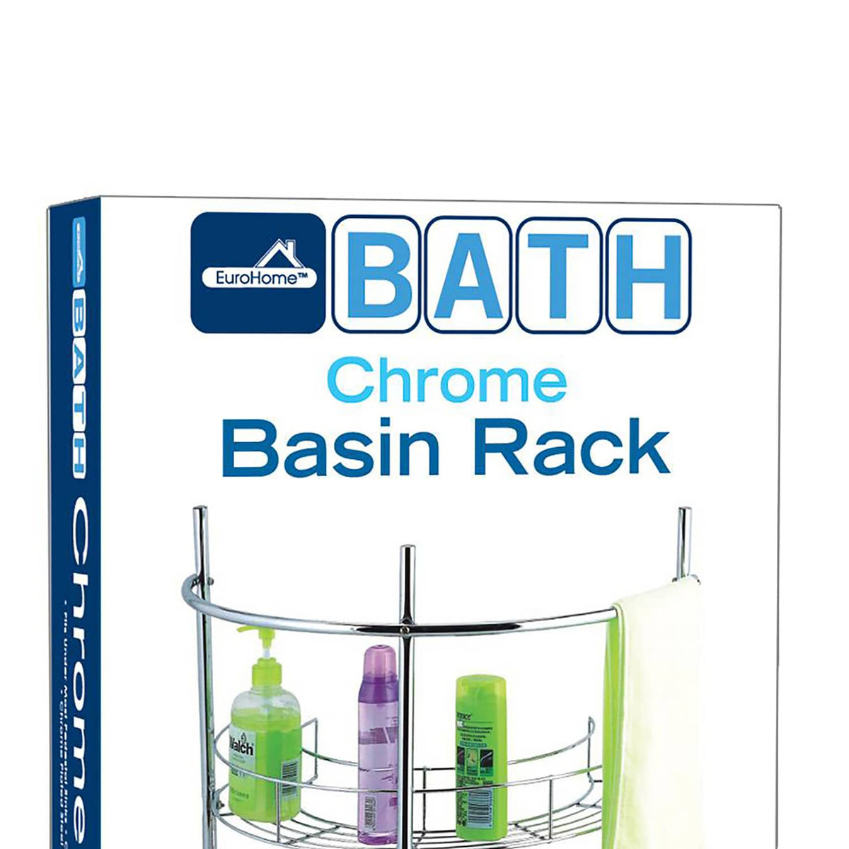 EuroHome Bath Chrome Basin Rack with Swivel Casters