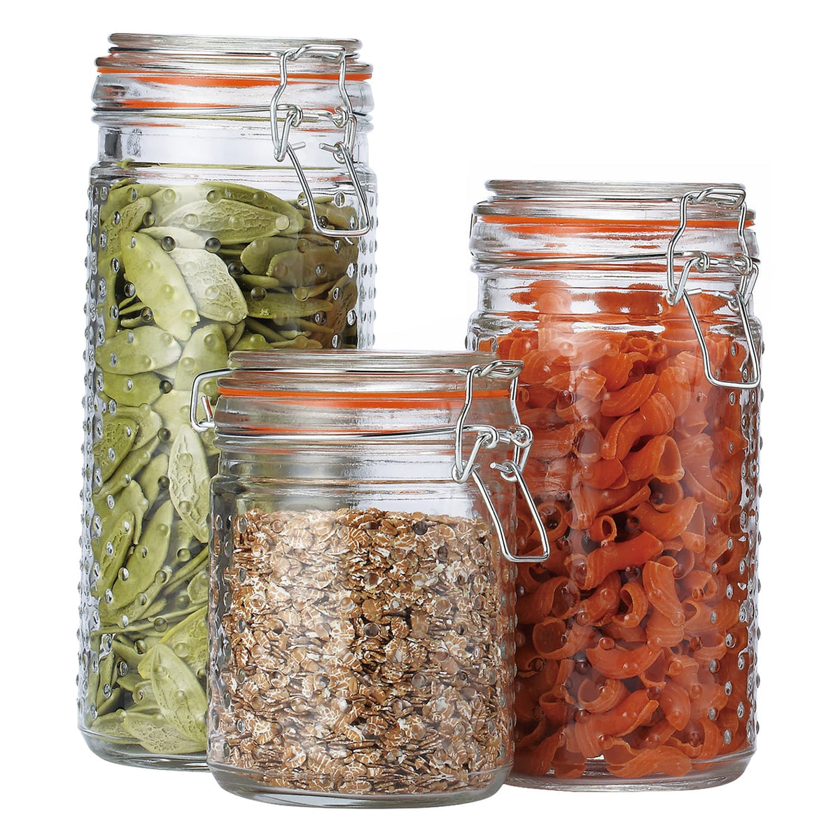 EuroHome Glass Canister with Gasket 3-Piece Set