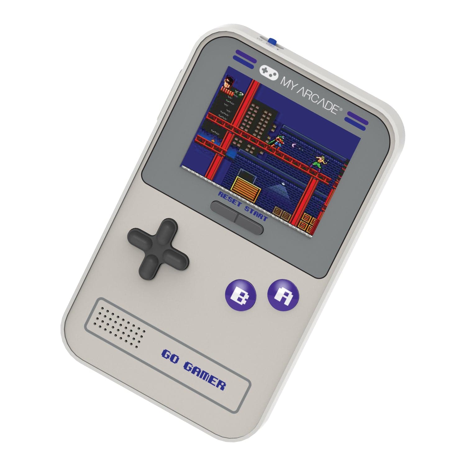 My Arcade Go Gamer Classic 300-in-1 Handheld Game System, Gray/Purple