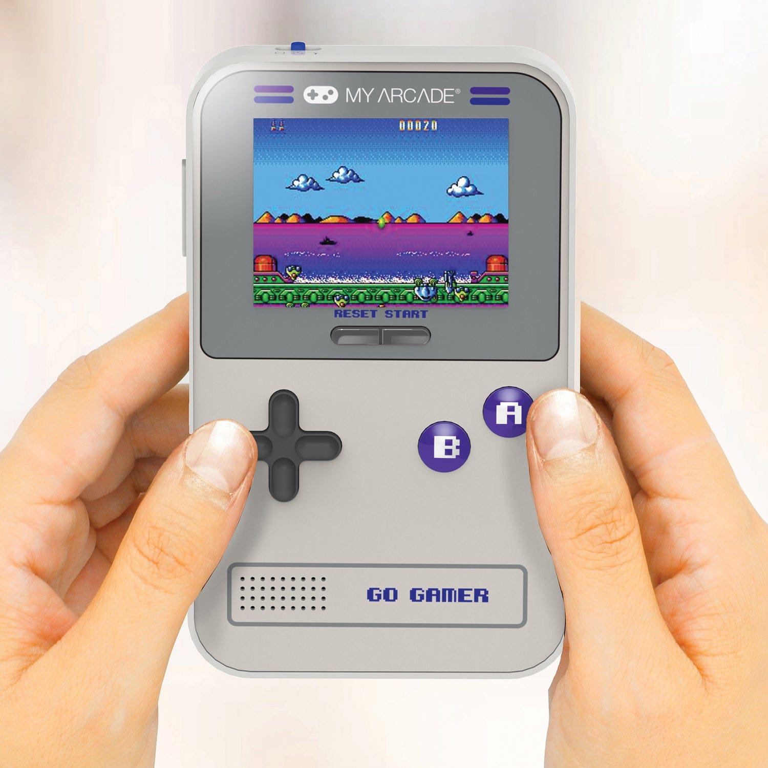 My Arcade Go Gamer Classic 300-in-1 Handheld Game System, Gray/Purple