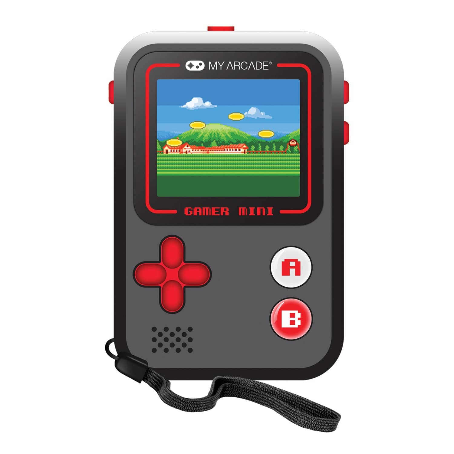 My Arcade Gamer Mini Classic 160-in-1 Handheld Game System, Black/Red