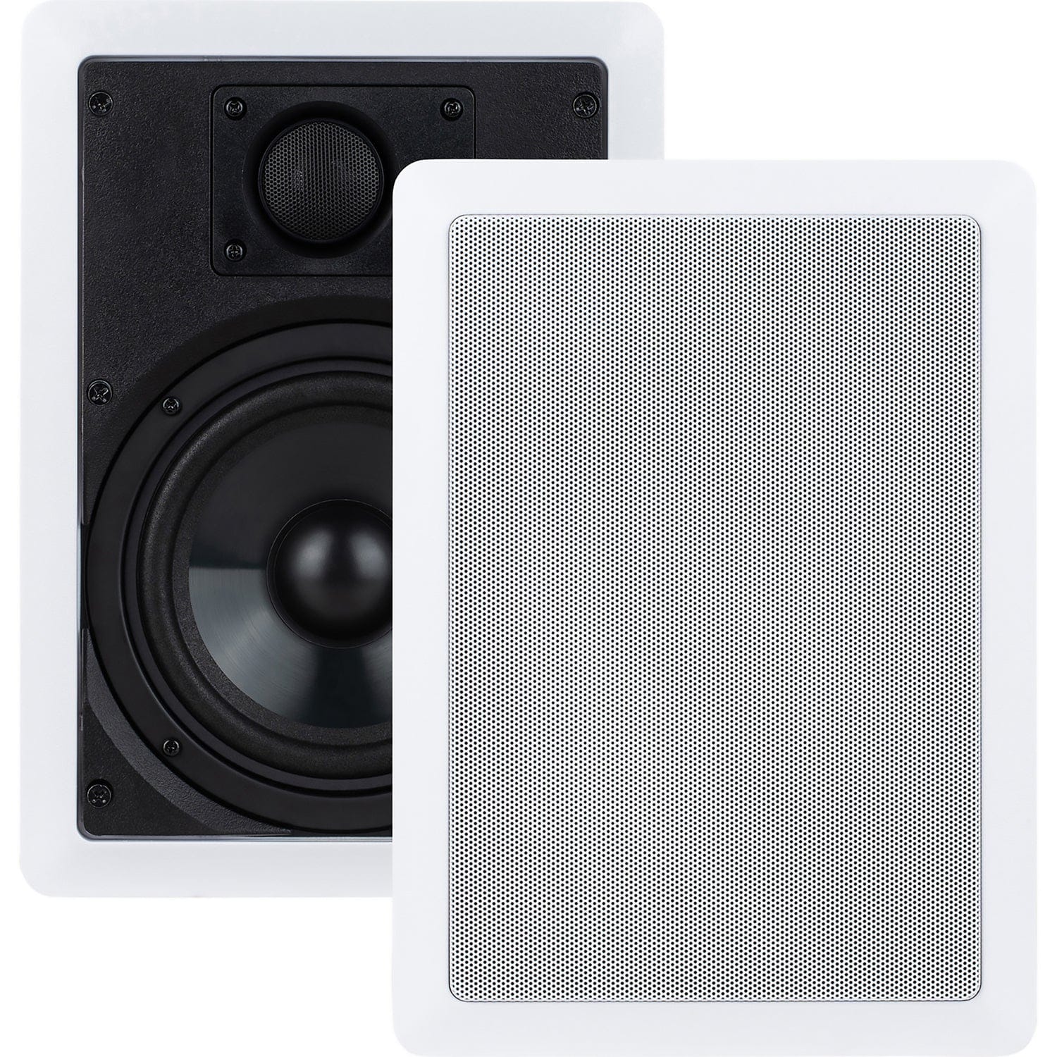 Dayton Audio Contractor Series CW65W 6-1/2-In. 40-Watt-RMS 2-Way In-Wall Speaker Pair with Poly Cone Woofer and PEI Dome Tweeter, 8 Ohms