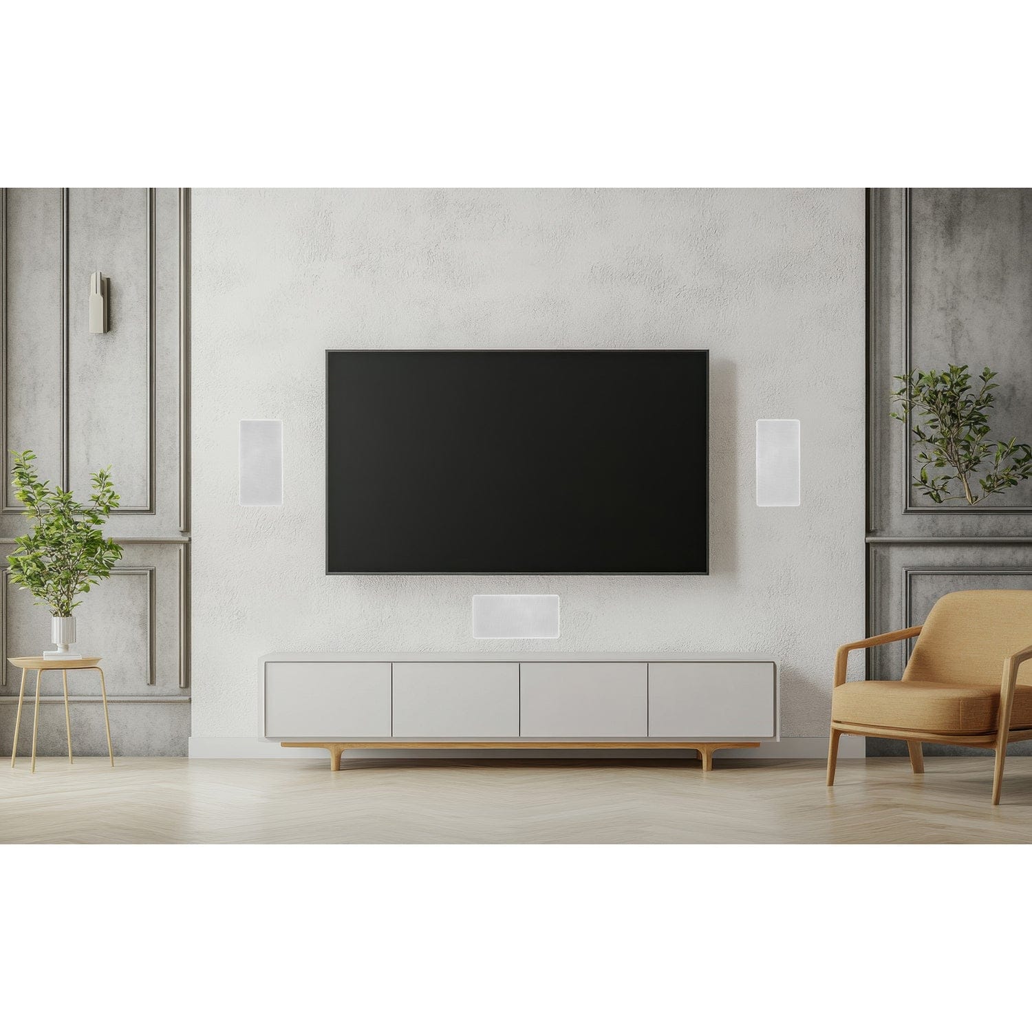 Dayton Audio Micro-Edge ME525MTM All-Channel In-Wall Speaker with Dual 5-1/4-In. Woofers and Pivoting Tweeter