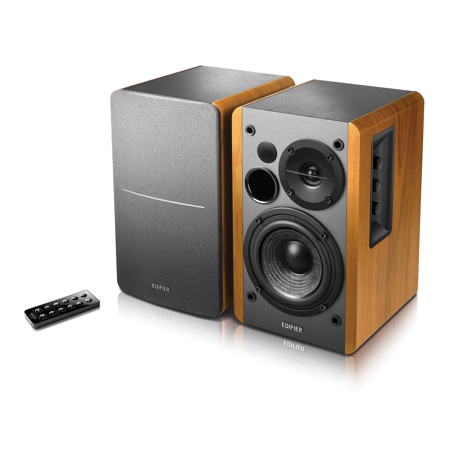 Edifier 42-Watt Continuous-Power Amplified Bookshelf Speakers, R1280T, 2 Count, Brown