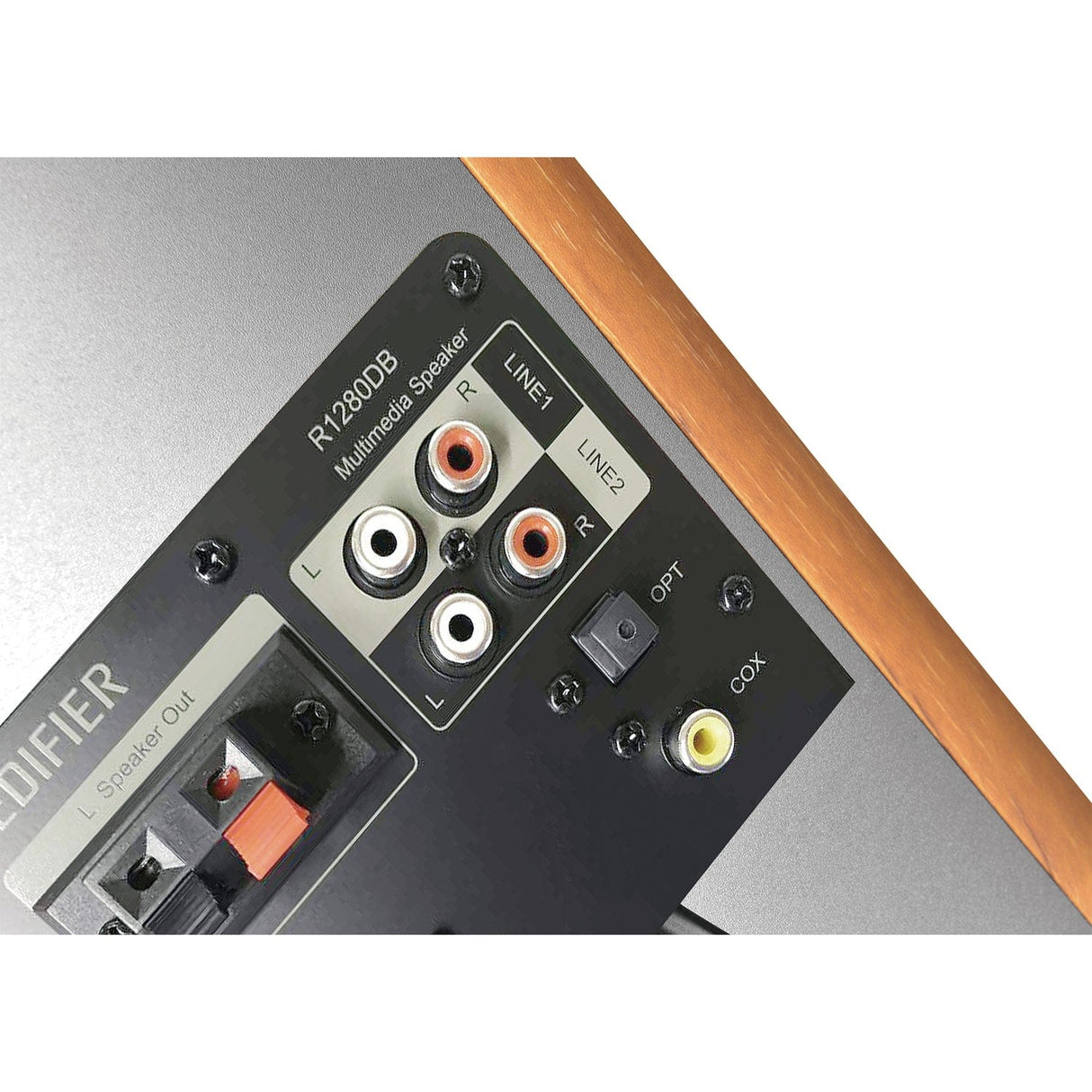 Edifier 42-Watt Continuous-Power Amplified Bookshelf Speakers, R1280T, 2 Count, Brown