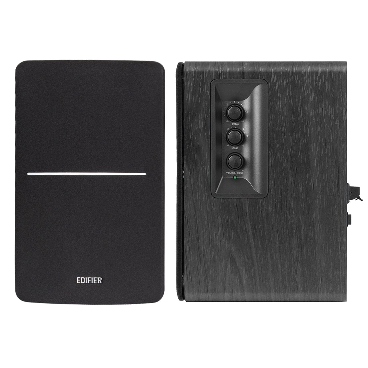 Edifier 42-Watt Continuous-Power Amplified Bluetooth Retro-Style Bookshelf Speaker System with Sub Out and Remote, R1280DBs, 2 Count, Black