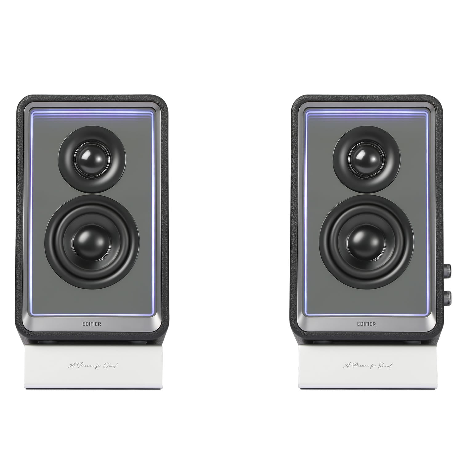 Edifier 70-Watt-RMS Bluetooth QR65 Powered 2.0 Multimedia Speaker Set with Sub Out, 2.75-In. Woofers, Hi-Res Audio/Wireless, Light Display, Pair