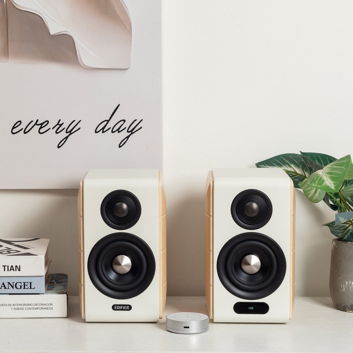 Edifier 88-Watt Continuous-Power Amplified Bluetooth Hi-Fi 2.0 Bookshelf Speaker System with Sub Out and Remote, S880DB MKII, 2 Count