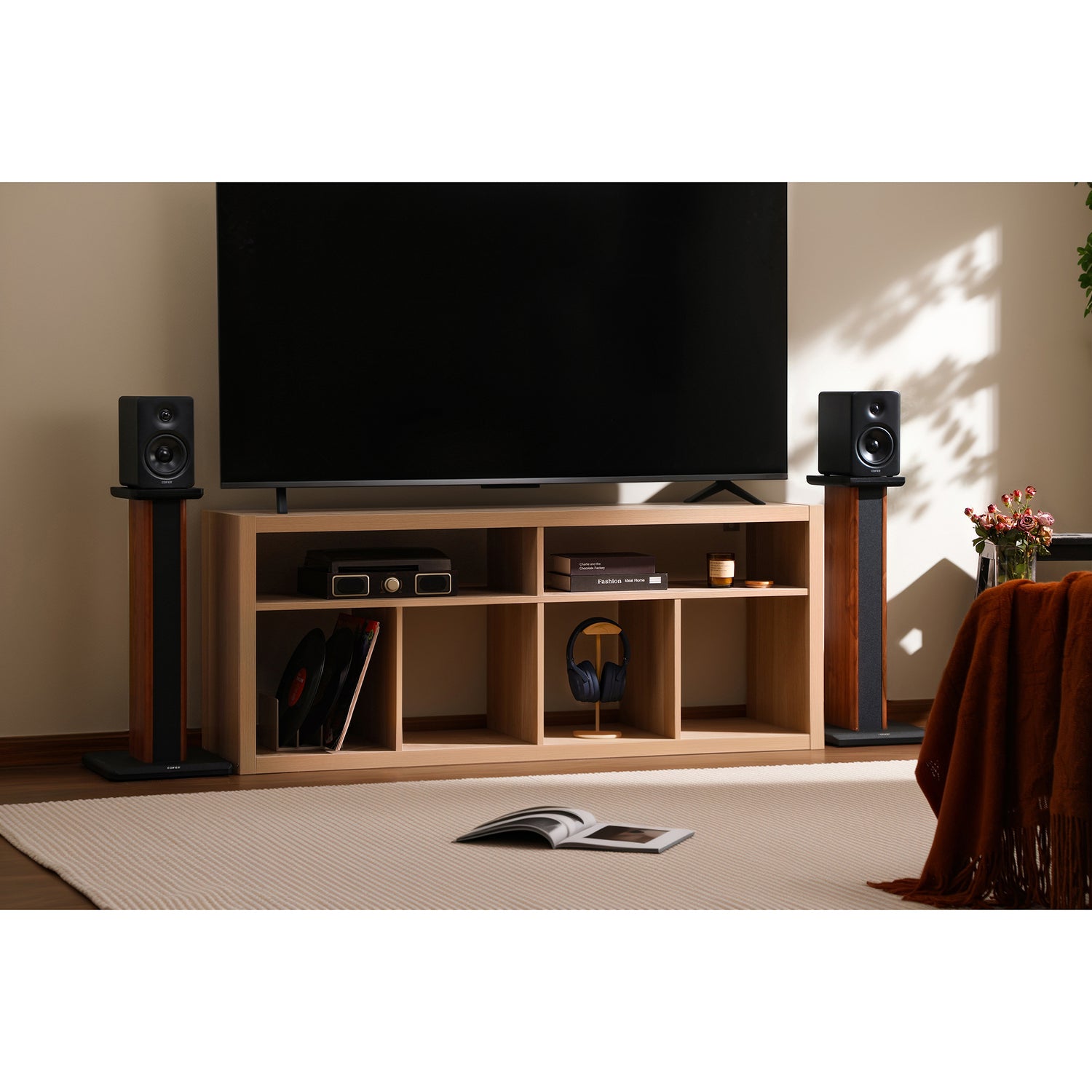 Edifier 100-Watt-RMS Bluetooth M90 Powered Compact Desktop Speakers with 4-In. Woofers, Hi-Res Audio/Wireless, HDMI/USB/Aux, Sub Out, Remote, Pair