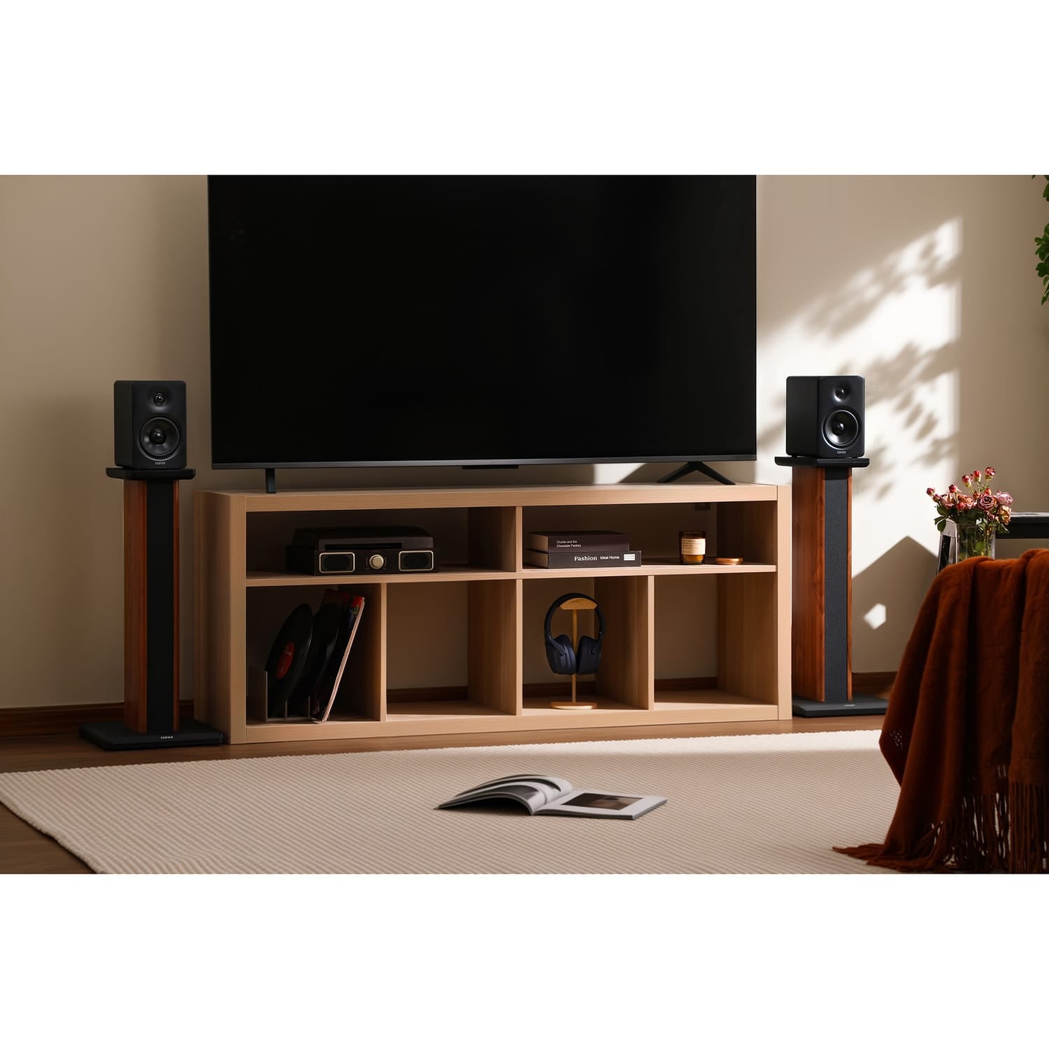 Edifier 100-Watt-RMS Bluetooth M90 Powered Compact Desktop Speakers with 4-In. Woofers, Hi-Res Audio/Wireless, HDMI/USB/Aux, Sub Out, Remote, Pair