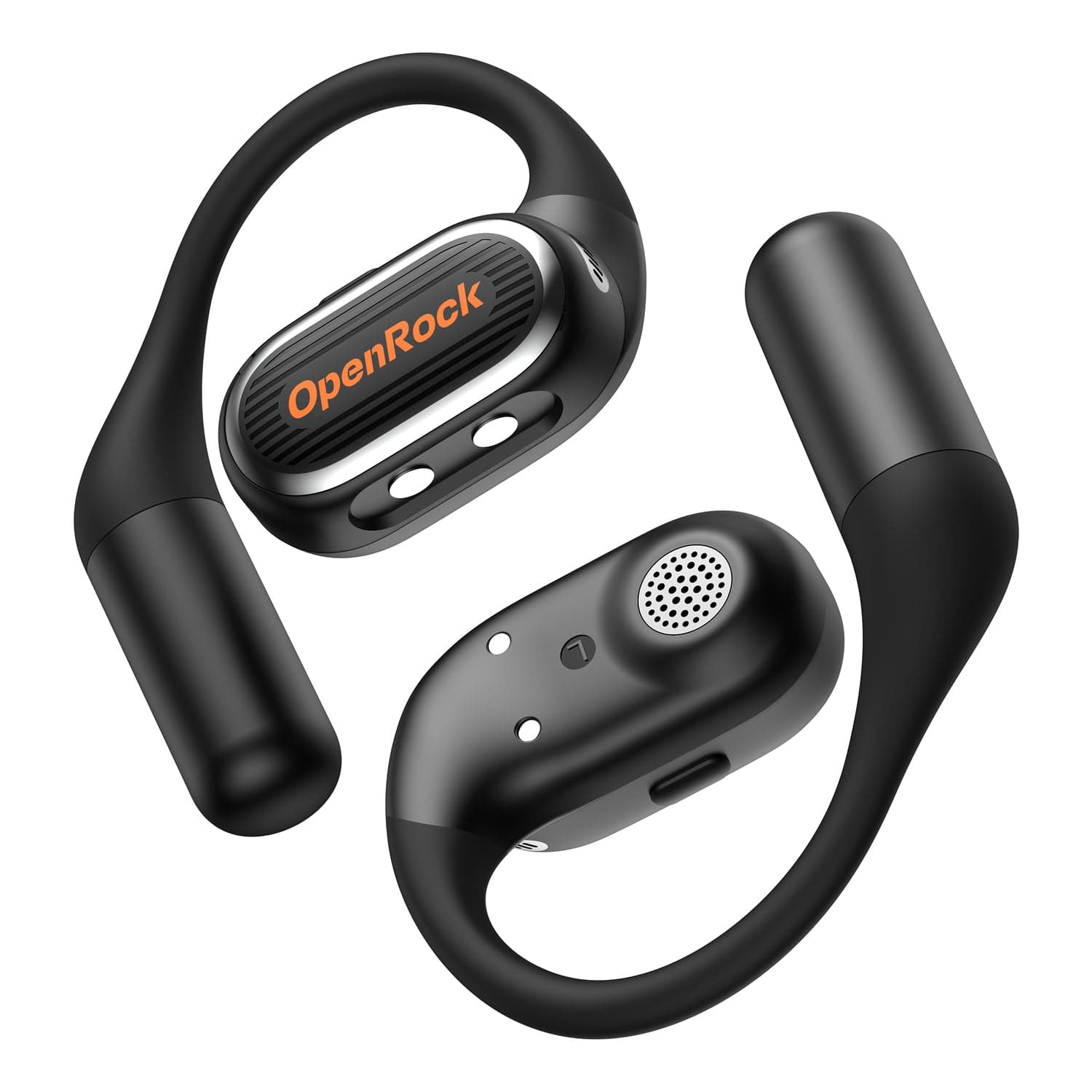 OpenRock Link 20 TWS Bluetooth Open-Ear Headset with Detachable Boom Mic, Earhooks, Charging Case, up to 52 Hours Play Time, IPX7 Sweat-Resistant