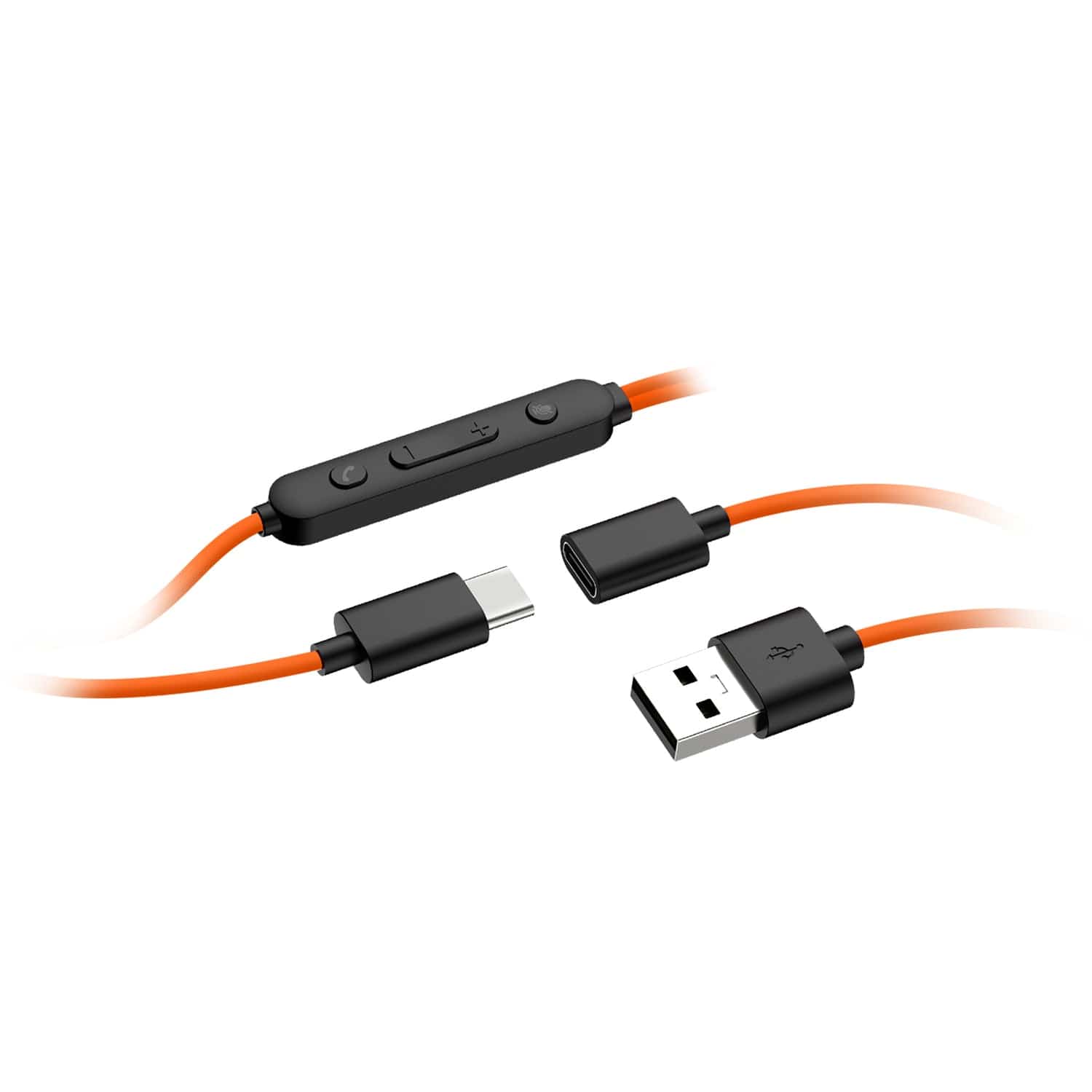 OpenRock Link 10 Wired Open-Ear Headset with Rotating Boom Mic, In-Line Remote, Earhooks, USB-C Connector with USB-A Adapter, Noise Cancellation