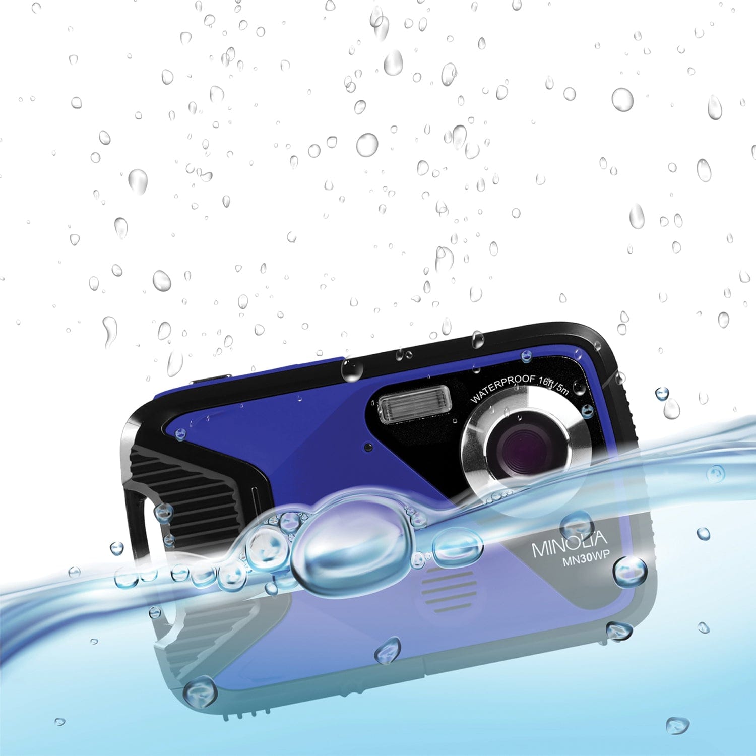 Minolta MN30WP Waterproof 4x Digital Zoom 21.0-MP/1080p Digital Camera, Blue