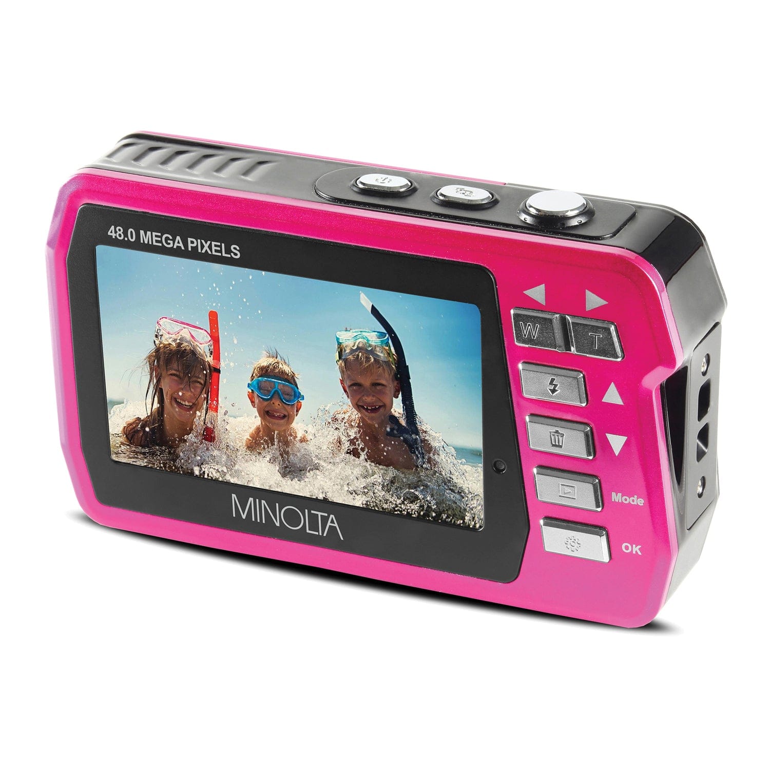 Minolta 48.0-Megapixel Waterproof Digital Camera, Pink