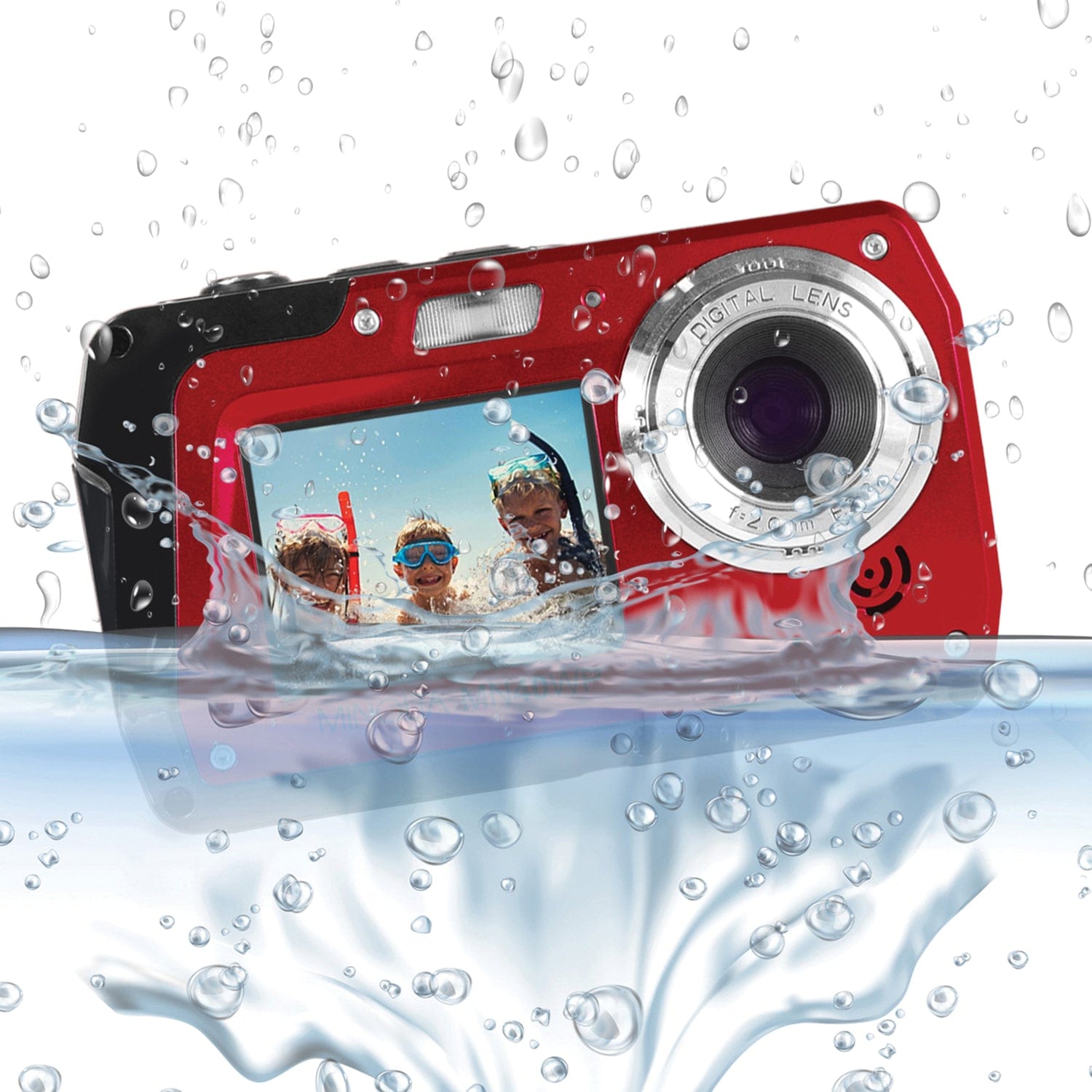 Minolta 48.0-Megapixel Waterproof Digital Camera, Red